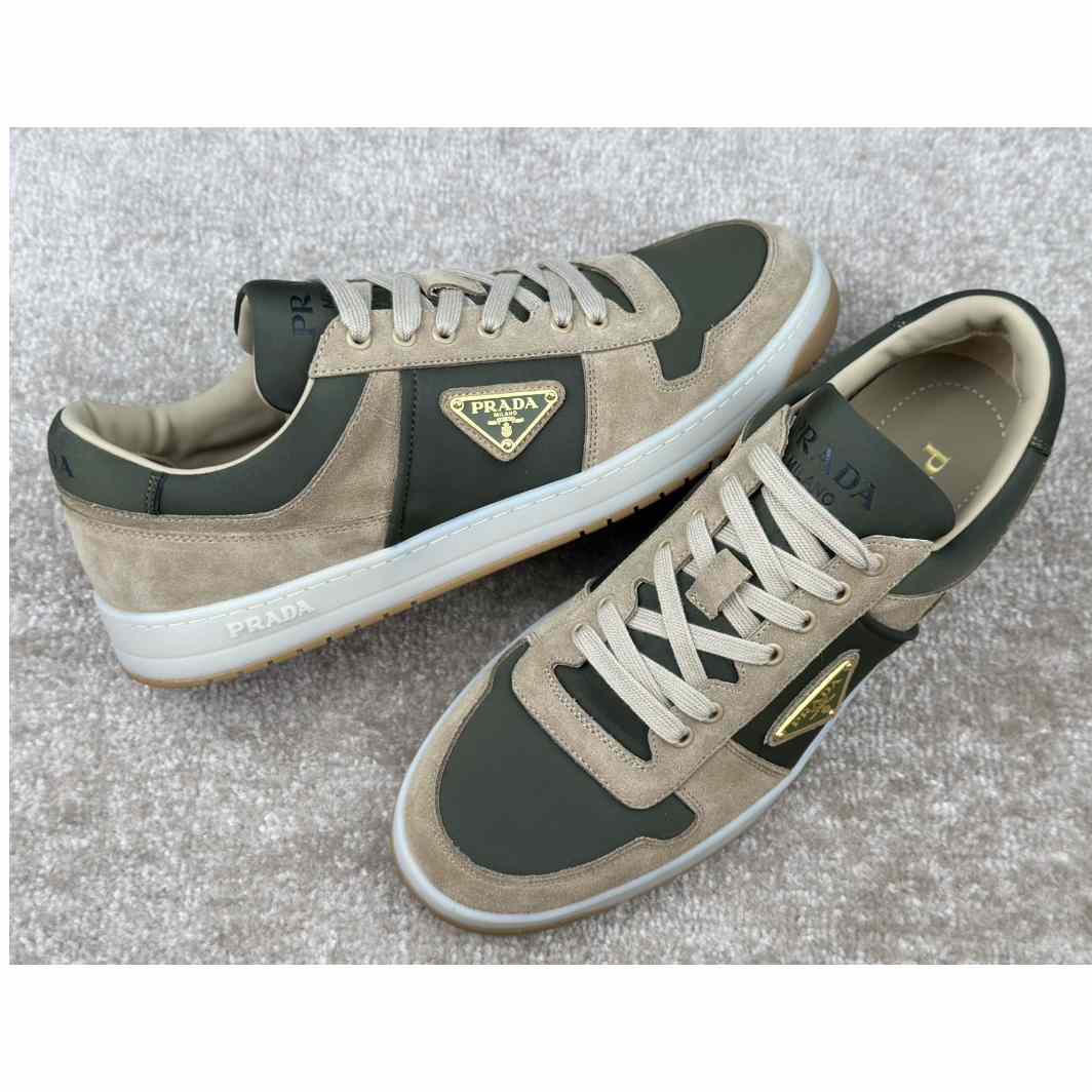 Prada Downtown Suede And Re-Nylon Sneakers - PerfectKickZ