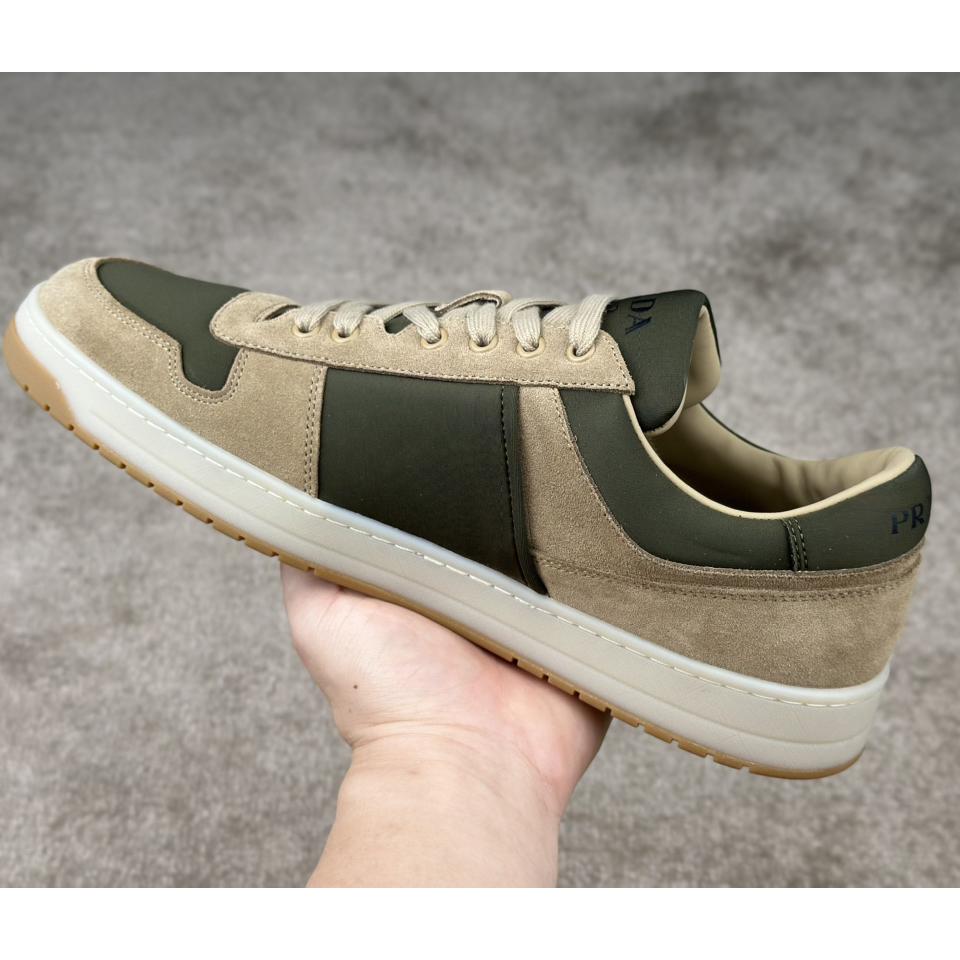 Prada Downtown Suede And Re-Nylon Sneakers - PerfectKickZ