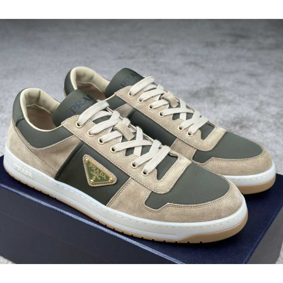 Prada Downtown Suede And Re-Nylon Sneakers - PerfectKickZ