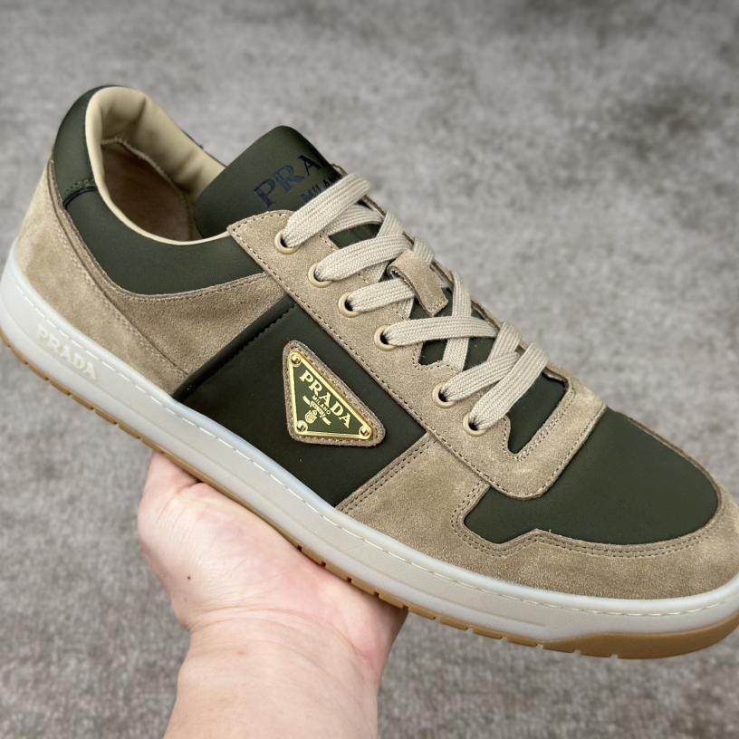 Prada Downtown Suede And Re-Nylon Sneakers - PerfectKickZ