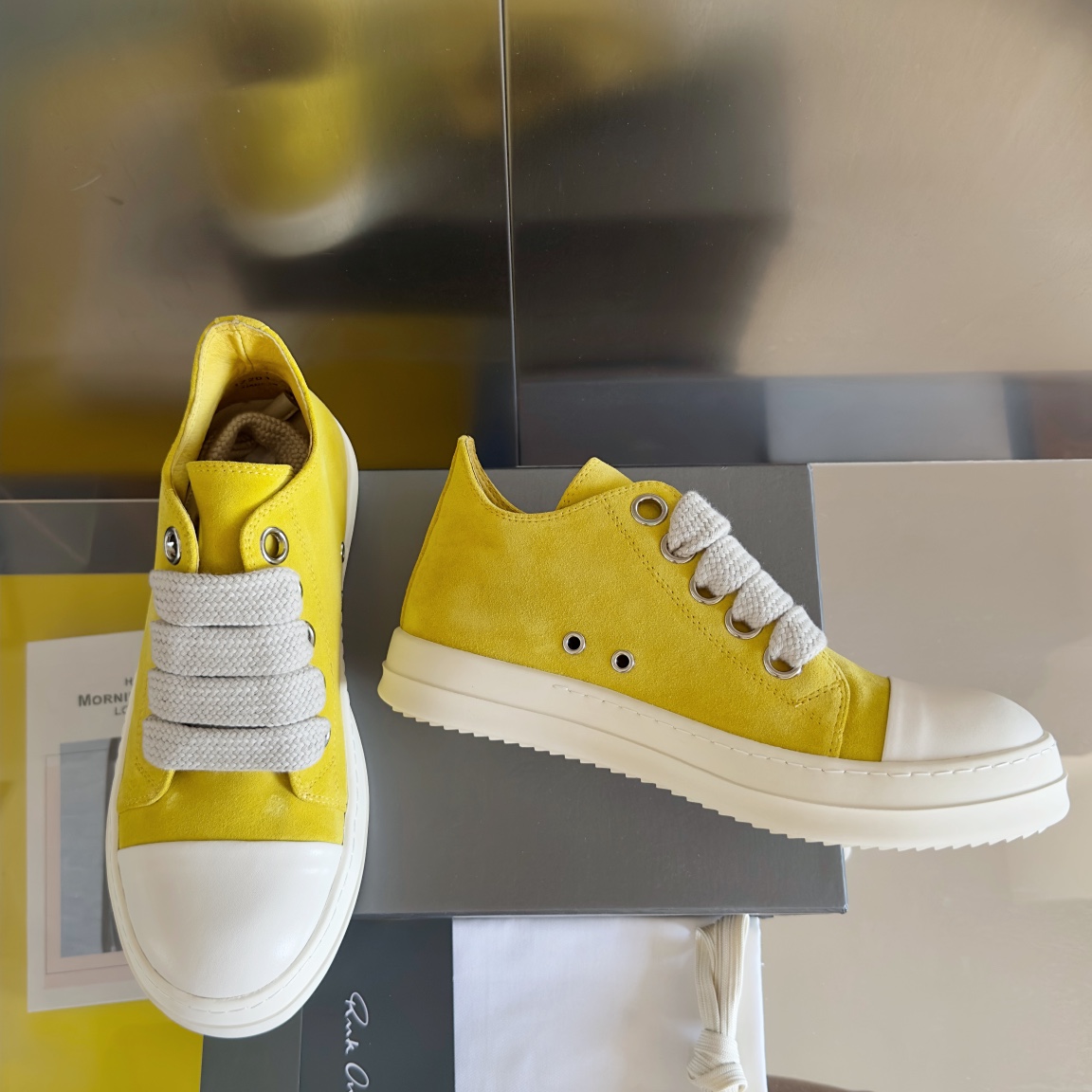 Rick Owens Laces Low-top  Sneakers - PerfectKickZ
