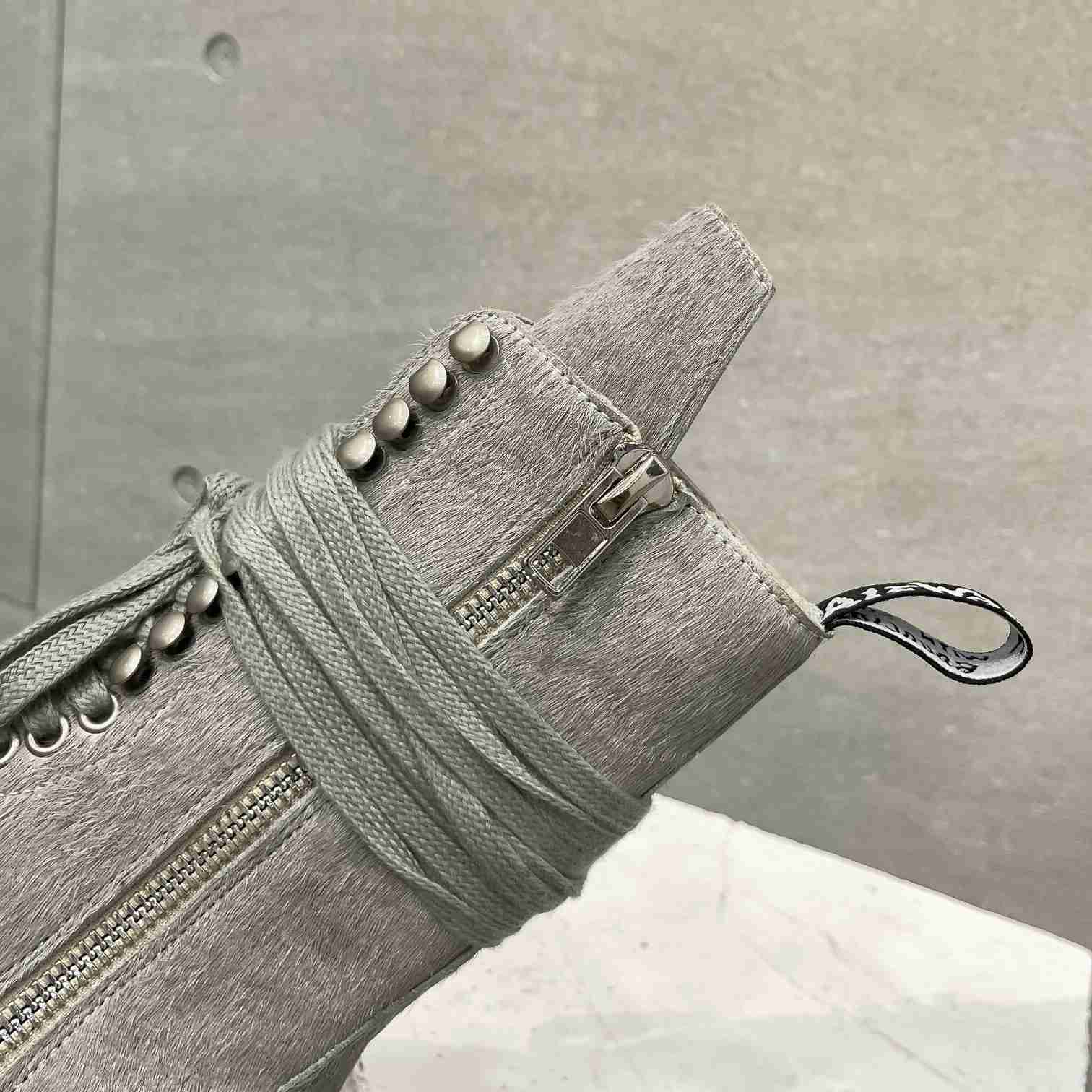 Rick Owens x Dr Martens Calf-hair Quad-sole Boots - PerfectKickZ