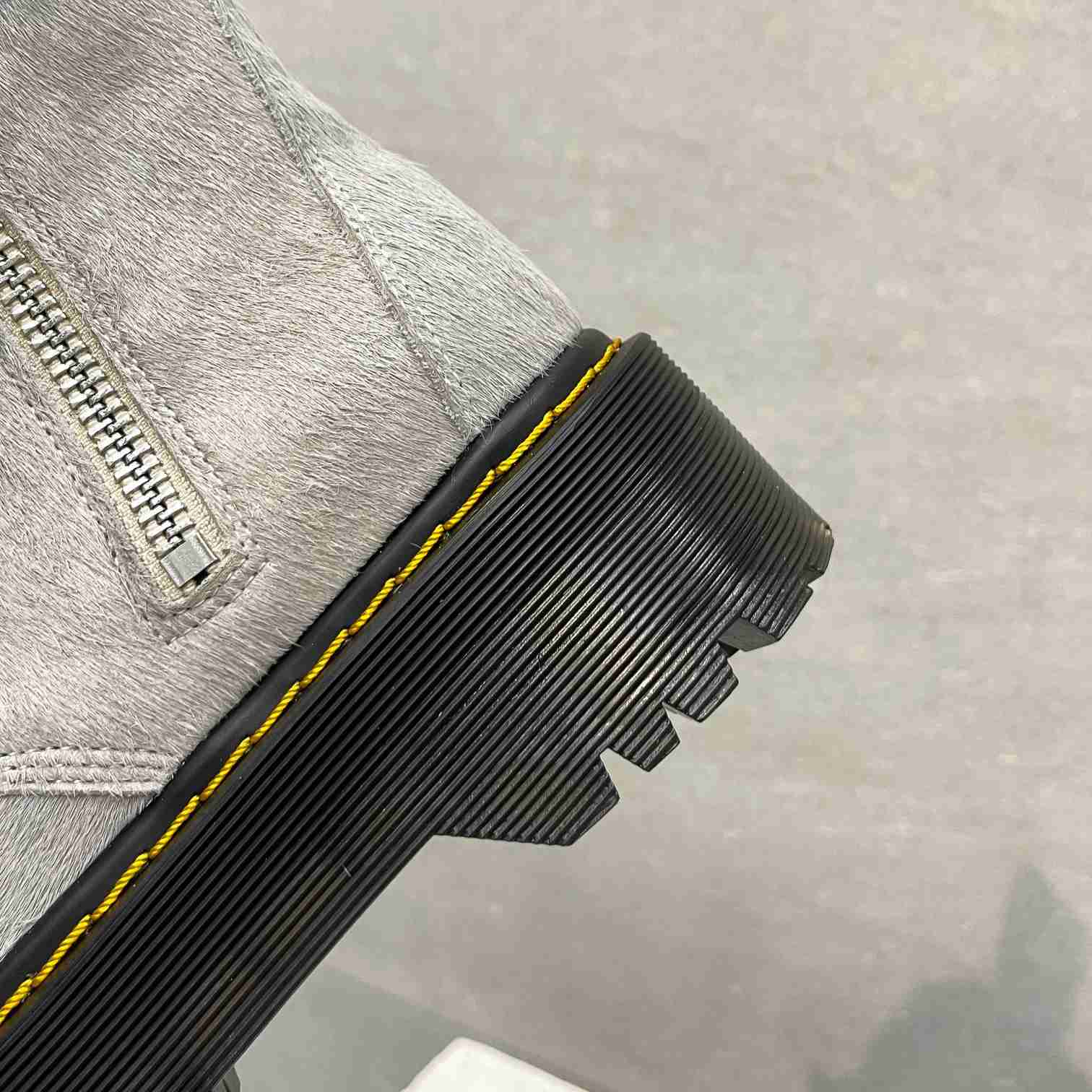 Rick Owens x Dr Martens Calf-hair Quad-sole Boots - PerfectKickZ