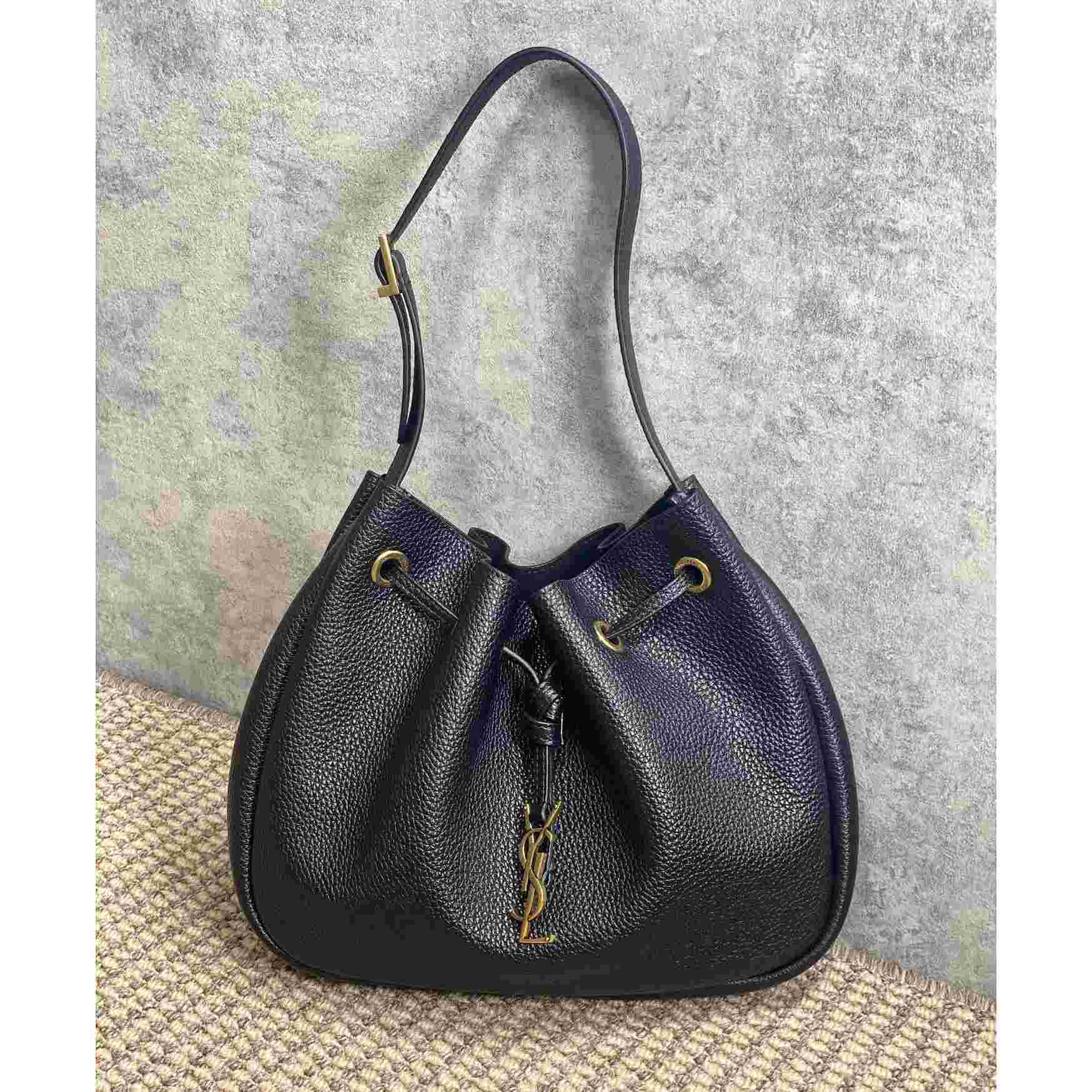 Saint Laurent Paris Vii Small Hobo In Grained Leather - PerfectKickZ