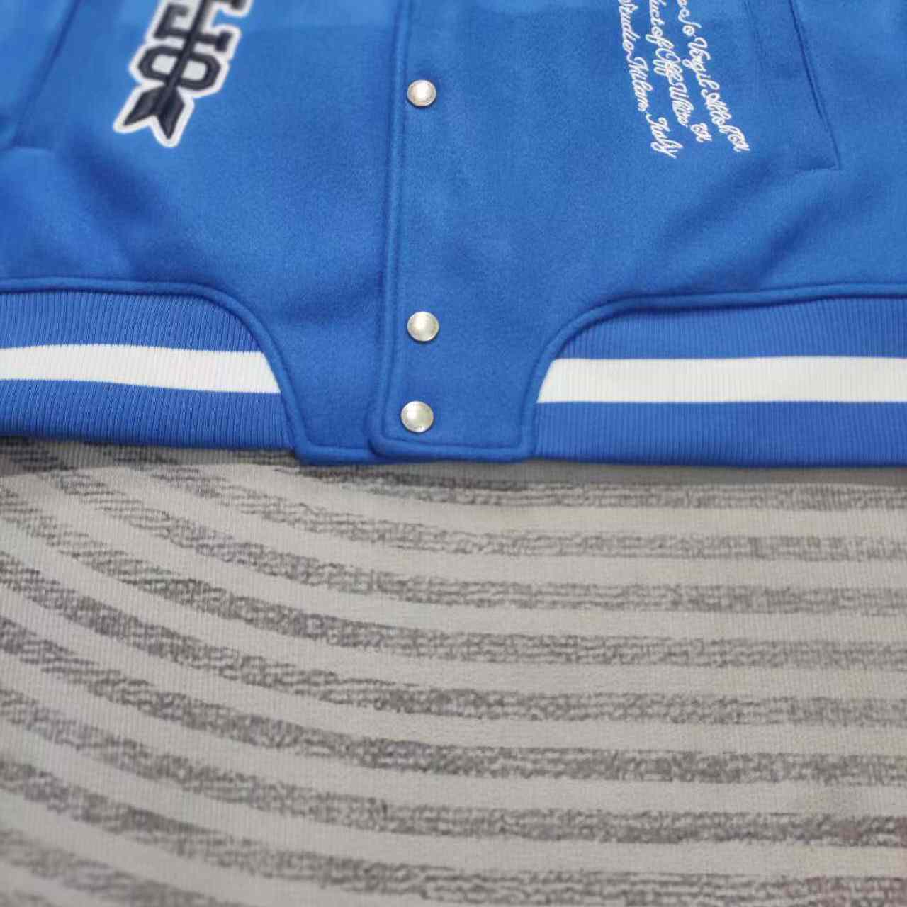 Off-White Royal Logo-appliqué Varsity Jacket - PerfectKickZ