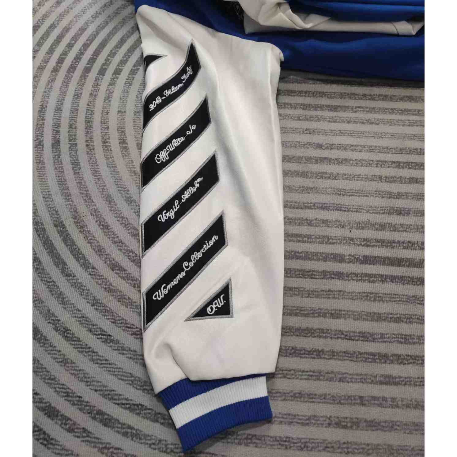 Off-White Royal Logo-appliqué Varsity Jacket - PerfectKickZ