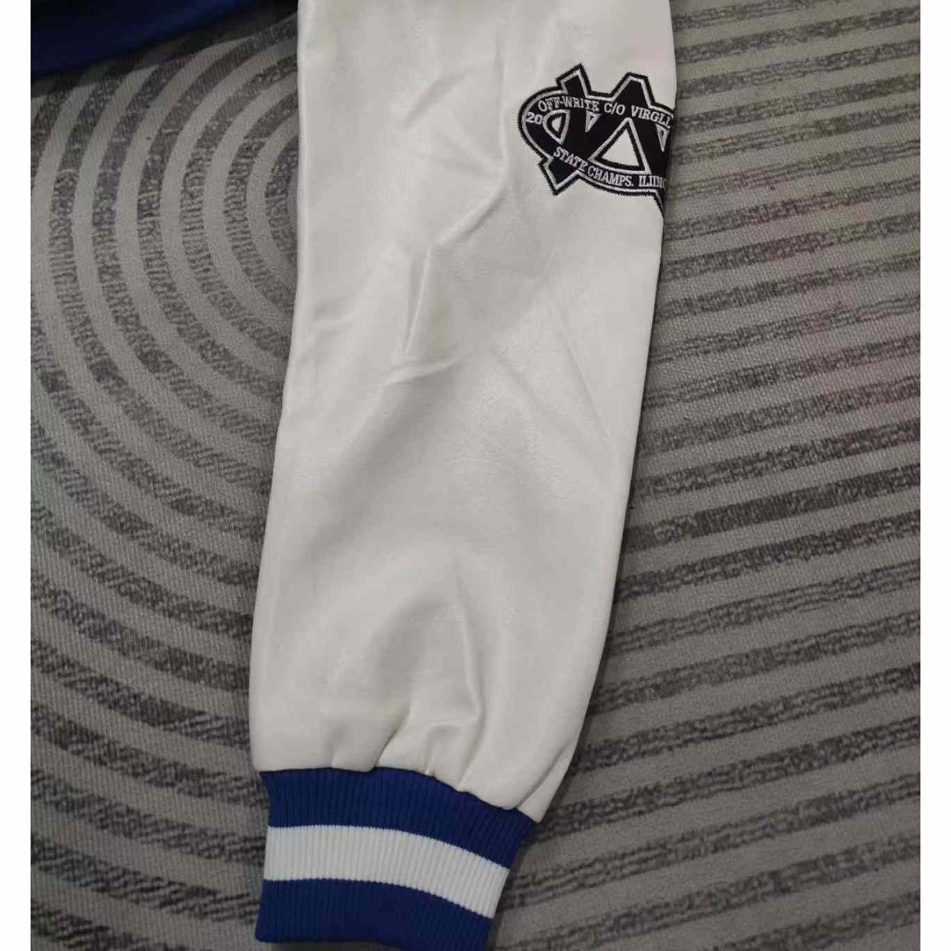Off-White Royal Logo-appliqué Varsity Jacket - PerfectKickZ