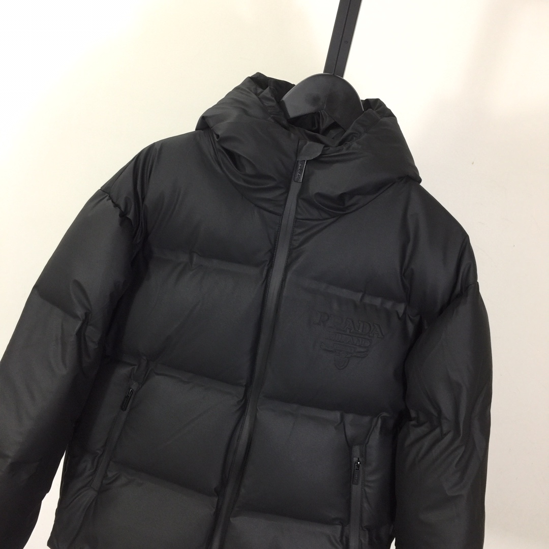 Prada Black Hooded Puffer Jacket - PerfectKickZ