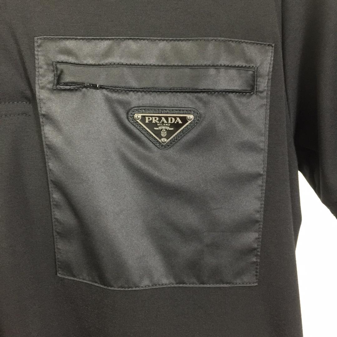 Prada Stretch Cotton Polo Shirt With Re-Nylon Details - PerfectKickZ