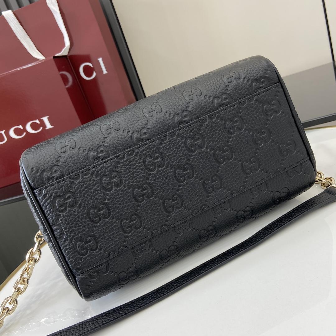 Gucci GG Emblem Small Top Handle Bag - PerfectKickZ