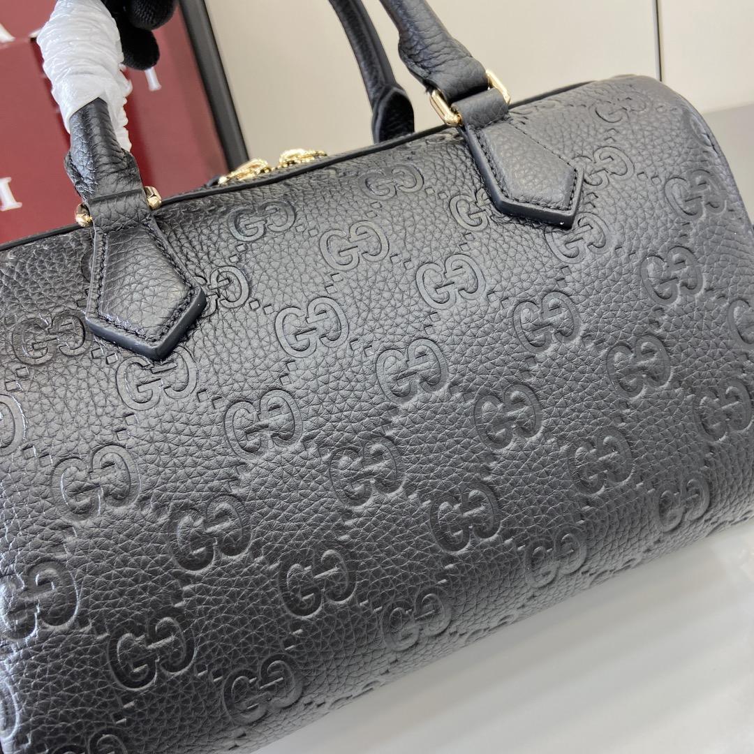 Gucci GG Emblem Small Top Handle Bag - PerfectKickZ