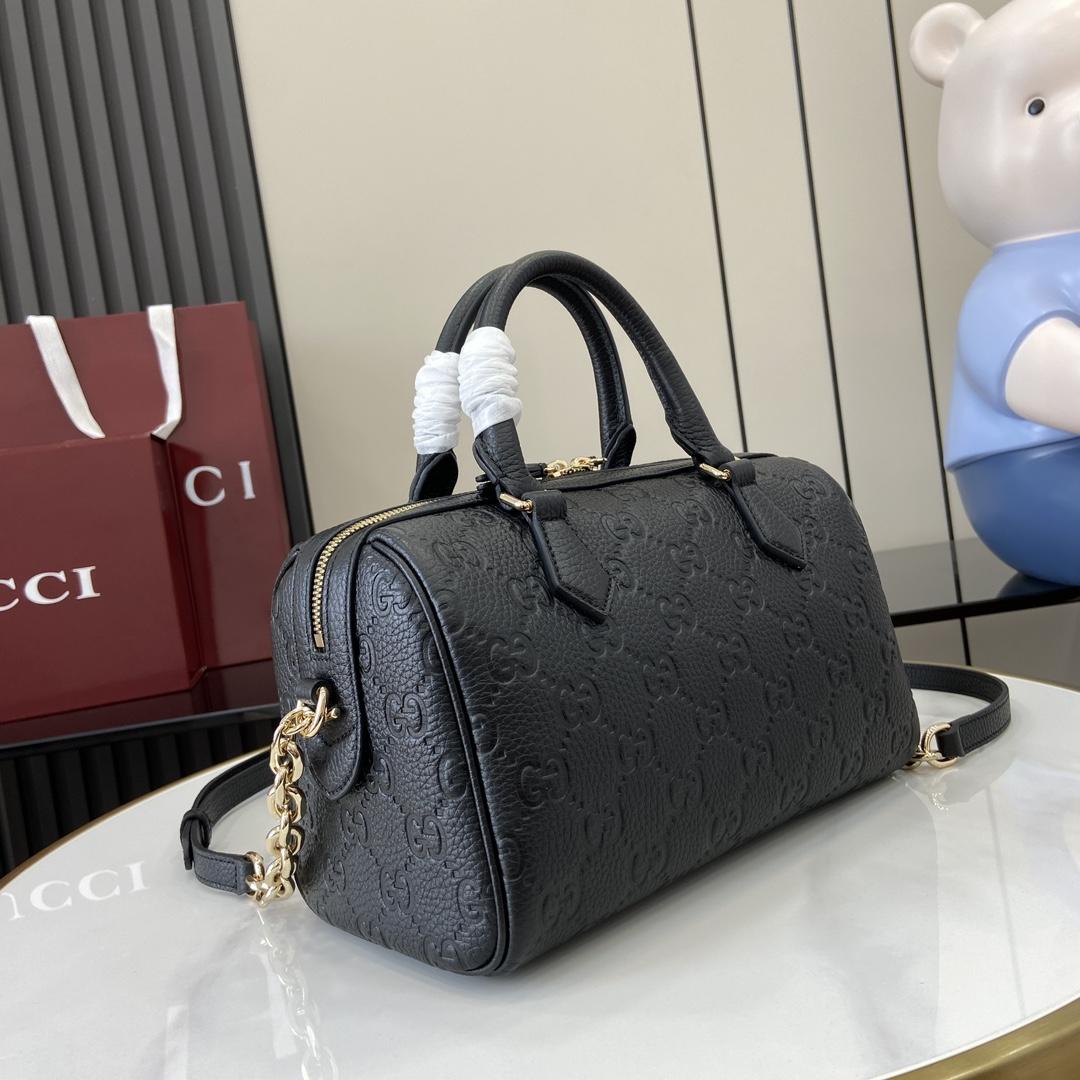 Gucci GG Emblem Small Top Handle Bag - PerfectKickZ