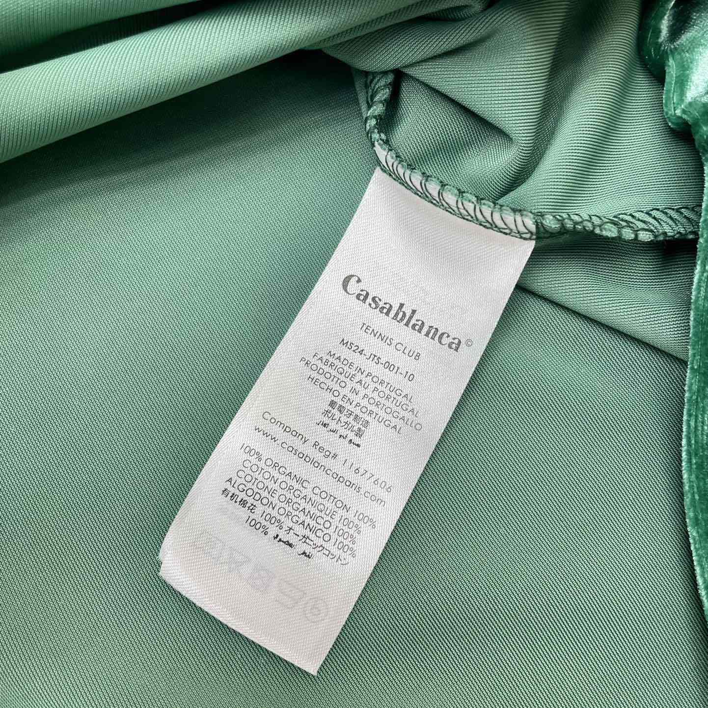 Casablanca Short-Sleeve Velour Shirt 'Evergreen'   c931 - PerfectKickZ