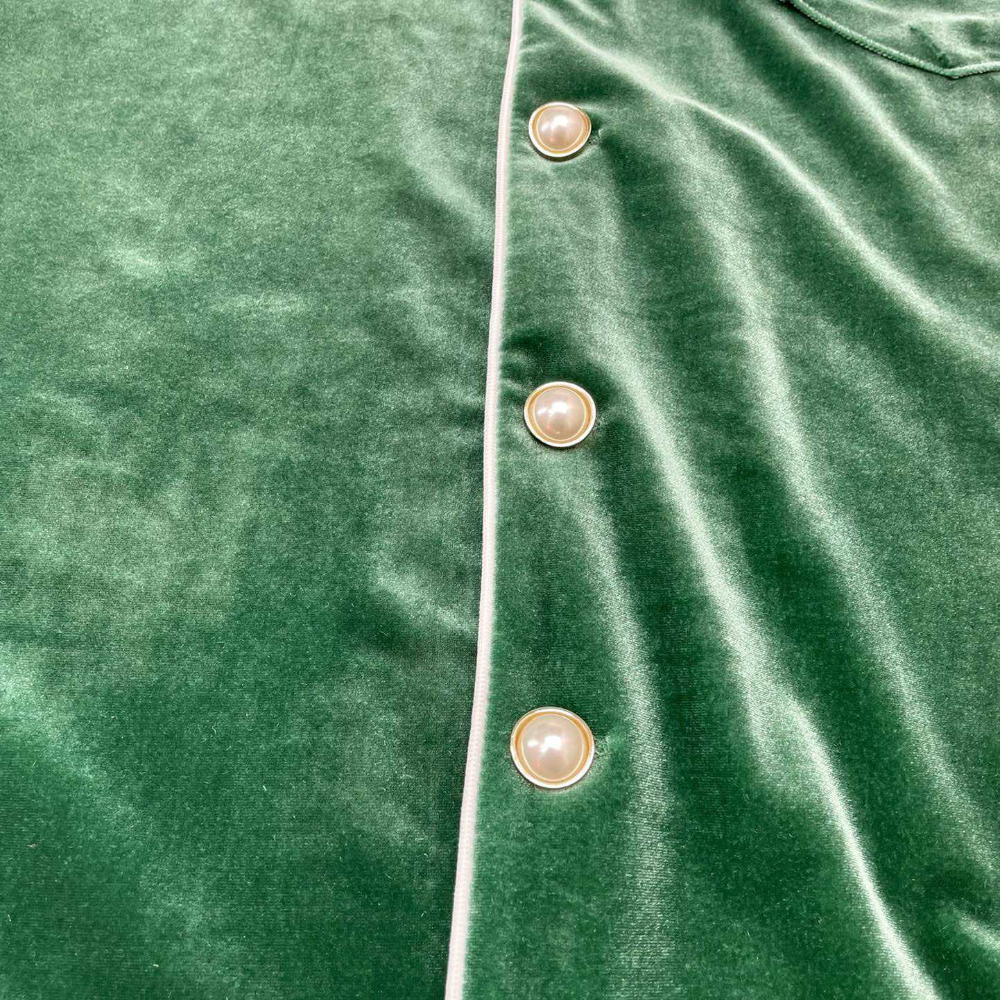 Casablanca Short-Sleeve Velour Shirt 'Evergreen'   c931 - PerfectKickZ