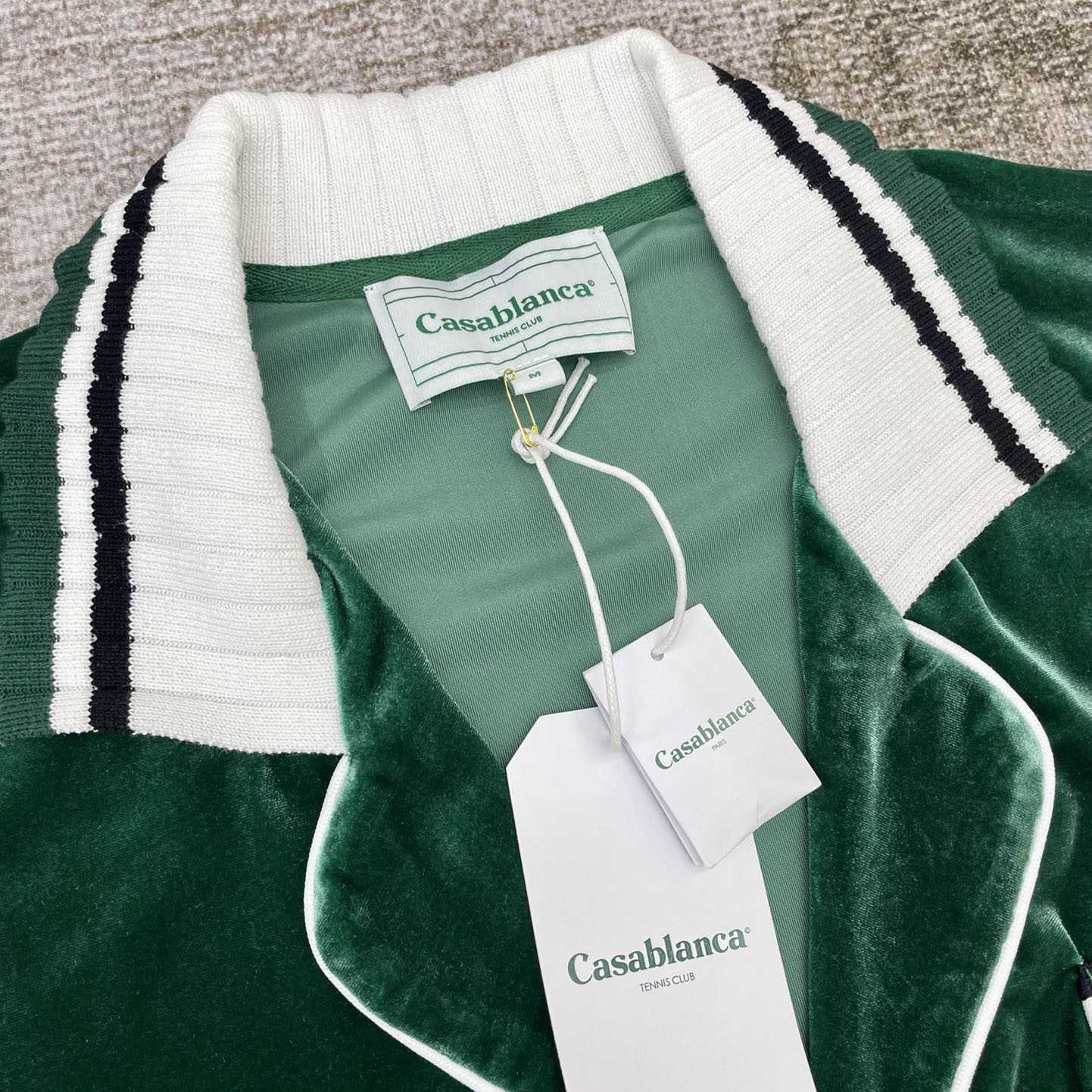 Casablanca Short-Sleeve Velour Shirt 'Evergreen'   c931 - PerfectKickZ