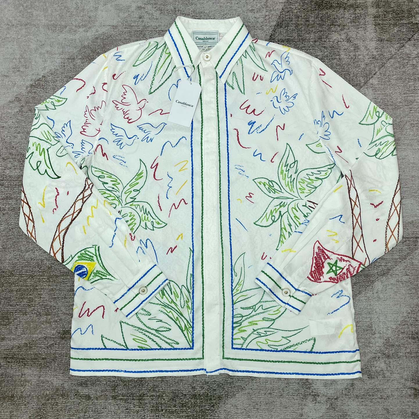 Casablanca Crayon Tennis Club Shirt   CA3499 - PerfectKickZ