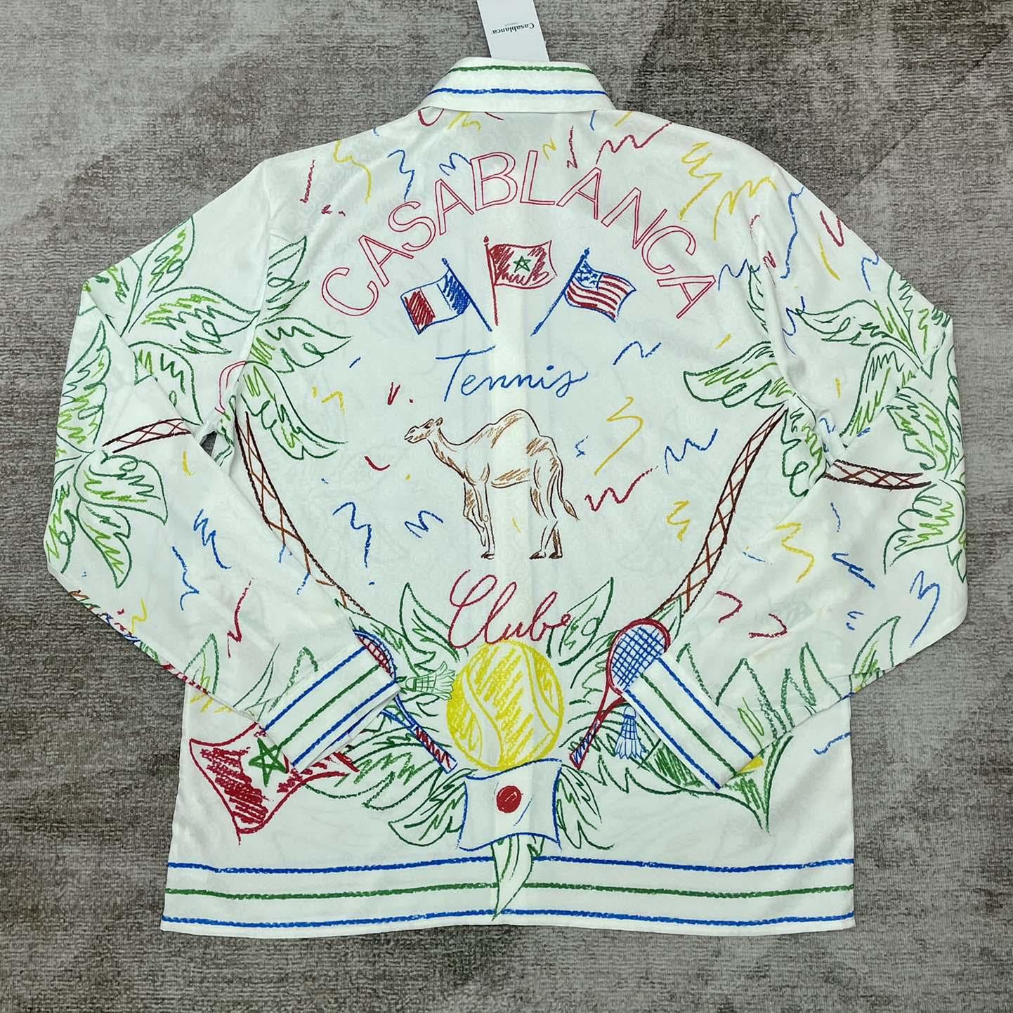 Casablanca Crayon Tennis Club Shirt   CA3499 - PerfectKickZ
