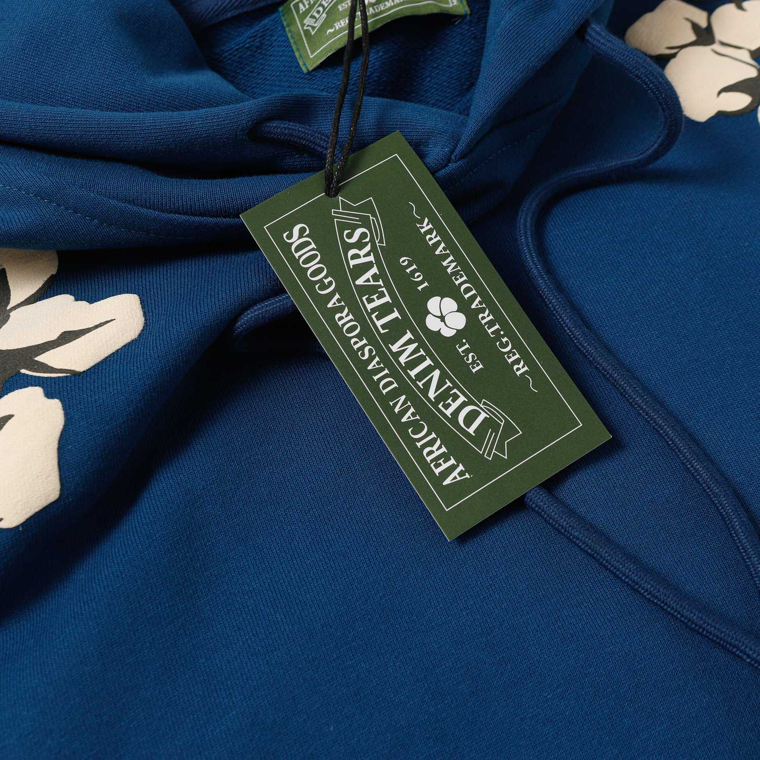 Denim Tears Cactus Tears Wreath Hoodie Blue - PerfectKickZ