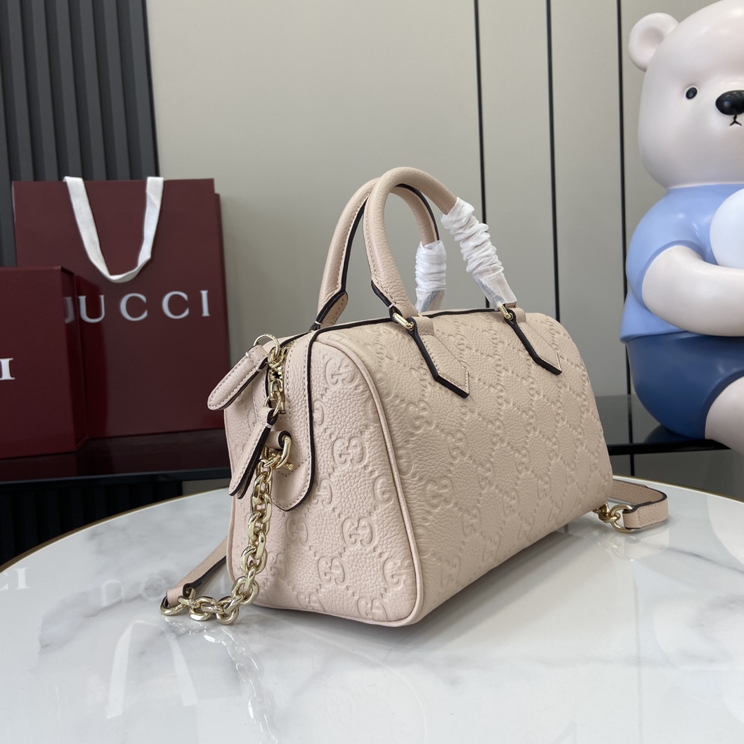 Gucci GG Emblem Small Top Handle Bag - PerfectKickZ