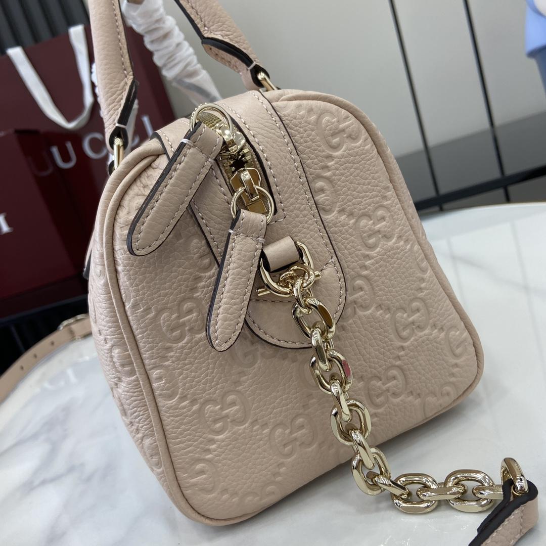 Gucci GG Emblem Small Top Handle Bag - PerfectKickZ