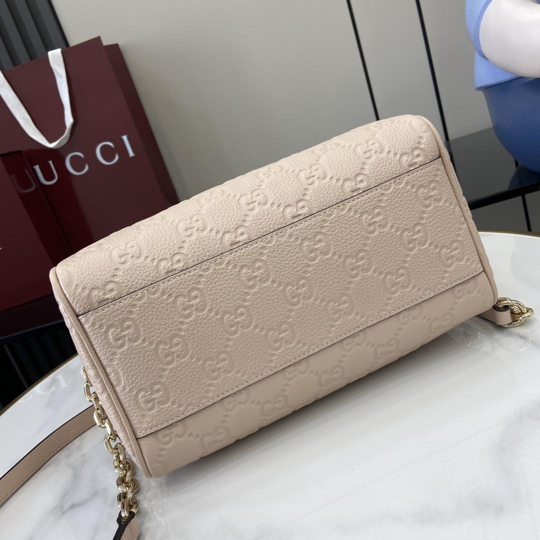 Gucci GG Emblem Small Top Handle Bag - PerfectKickZ