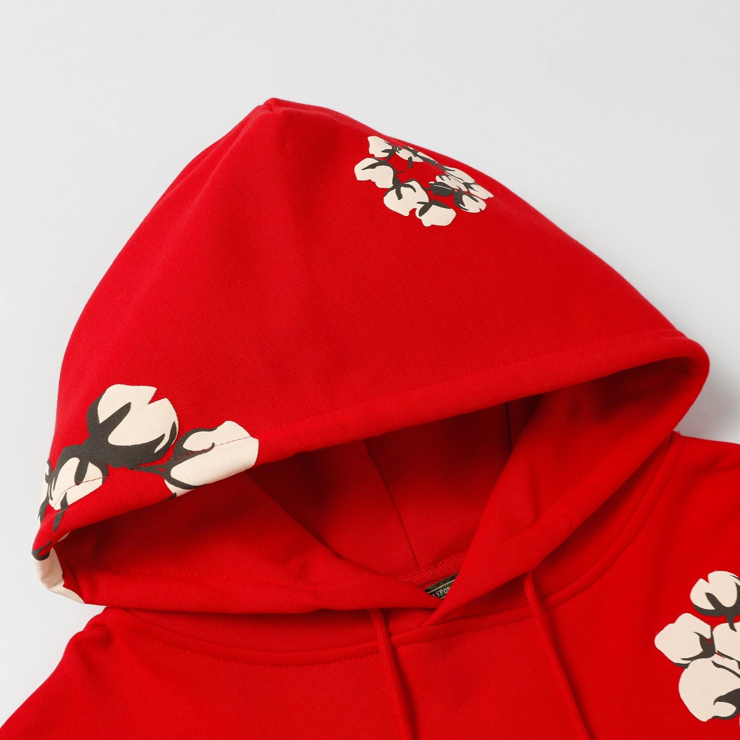 Denim Tears Cactus Tears Wreath Hoodie Red - PerfectKickZ