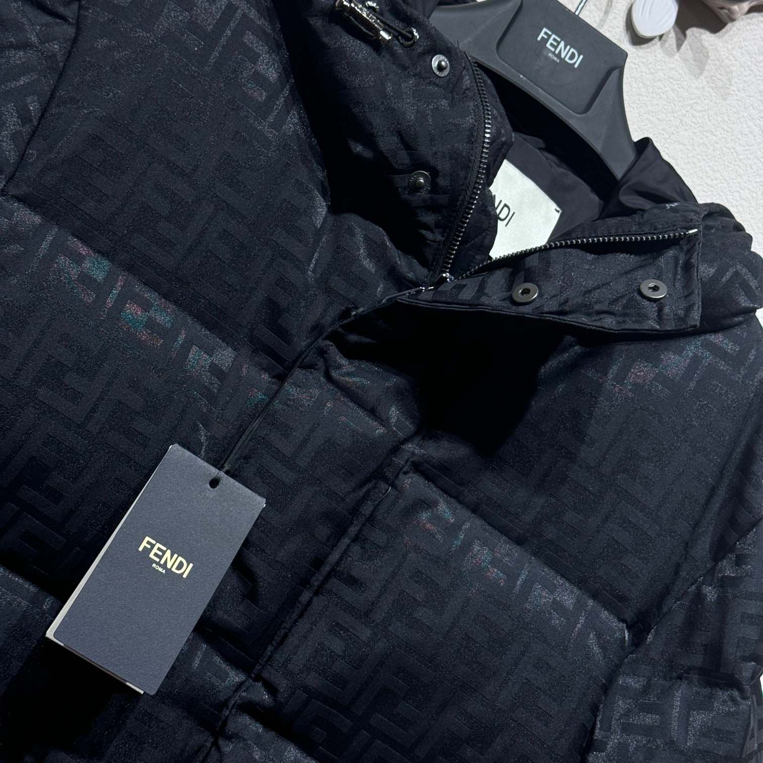 Fendi Black FF Nylon Down Jacket - PerfectKickZ