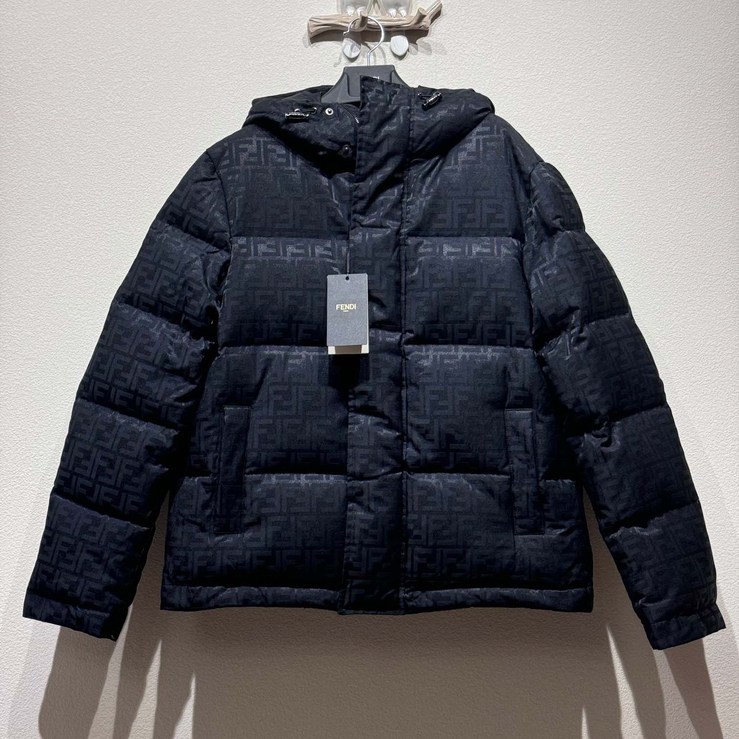Fendi Black FF Nylon Down Jacket - PerfectKickZ