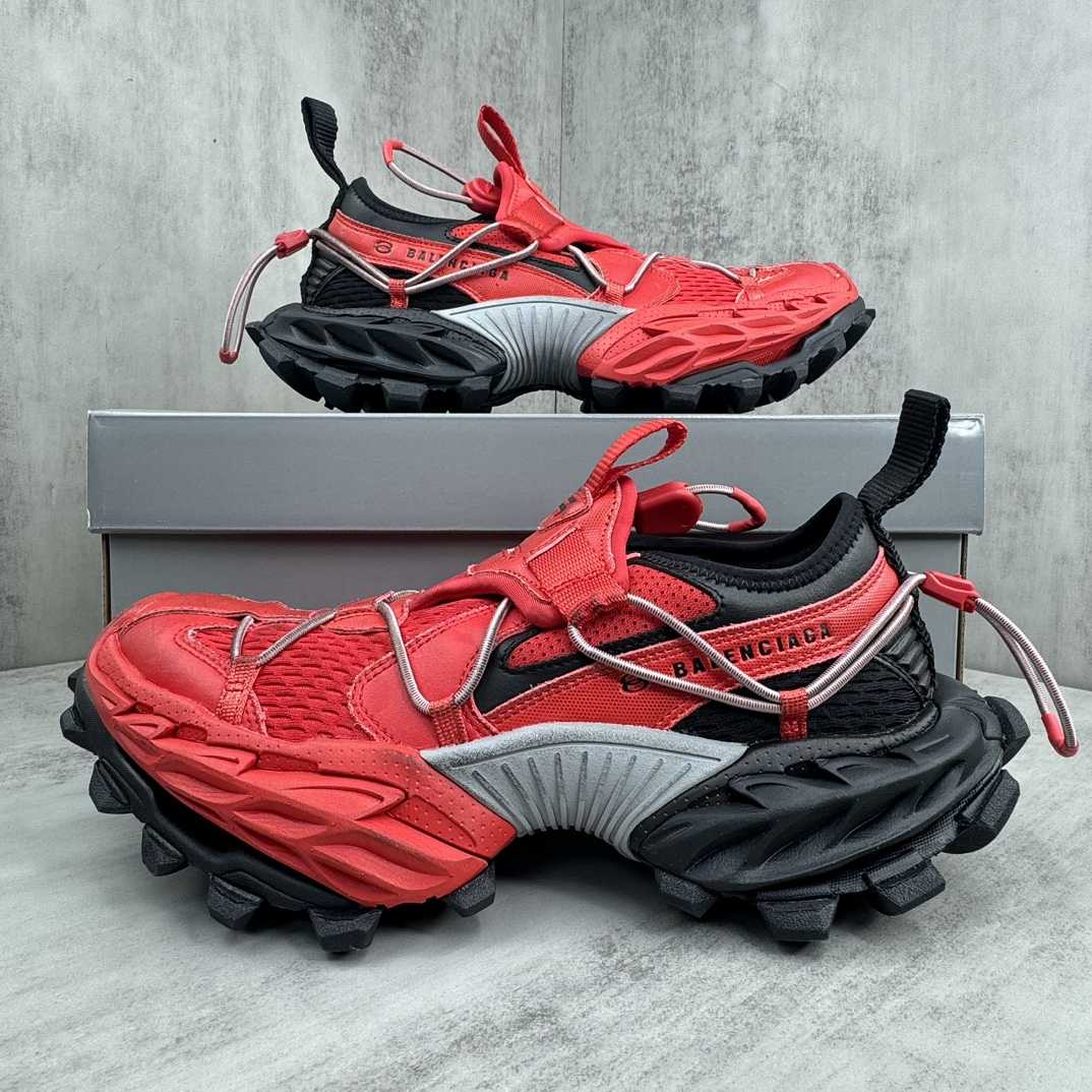 Balenciaga Hike Sneaker In Red And Black  - PerfectKickZ