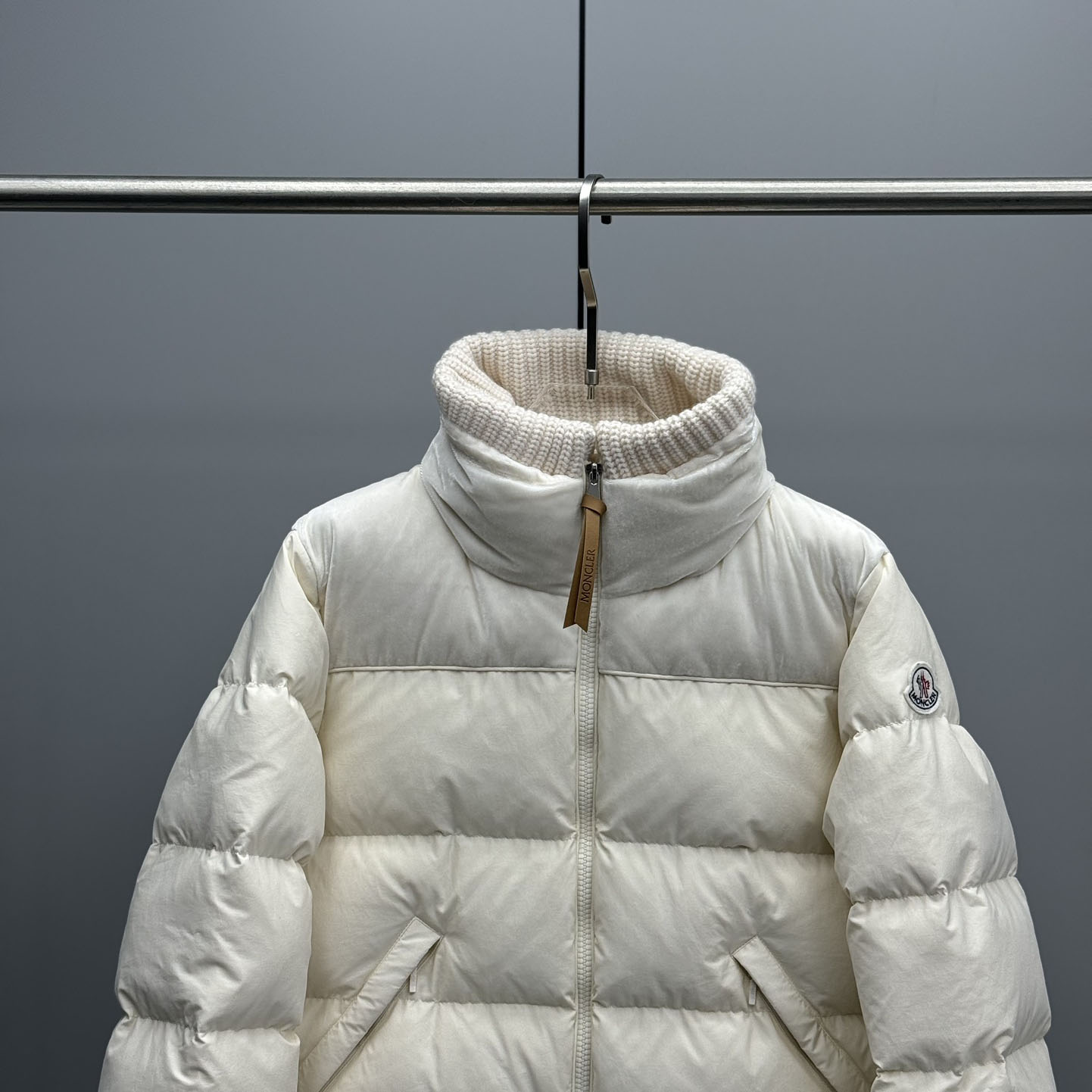 Moncler Auffrique  Velvet-trimmed Down Jacket - PerfectKickZ