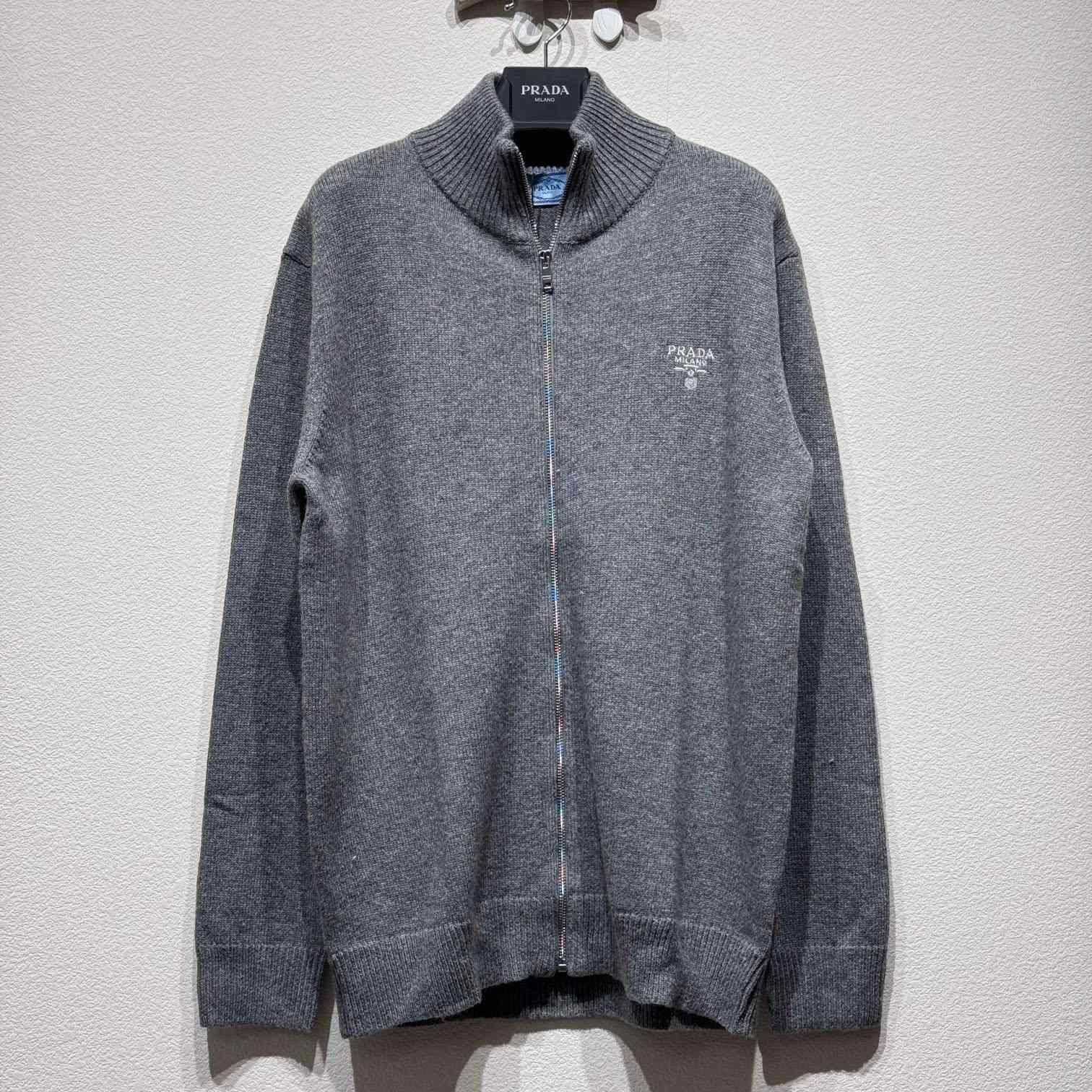 Prada Logo-embroidered Cashmere Cardigan - PerfectKickZ