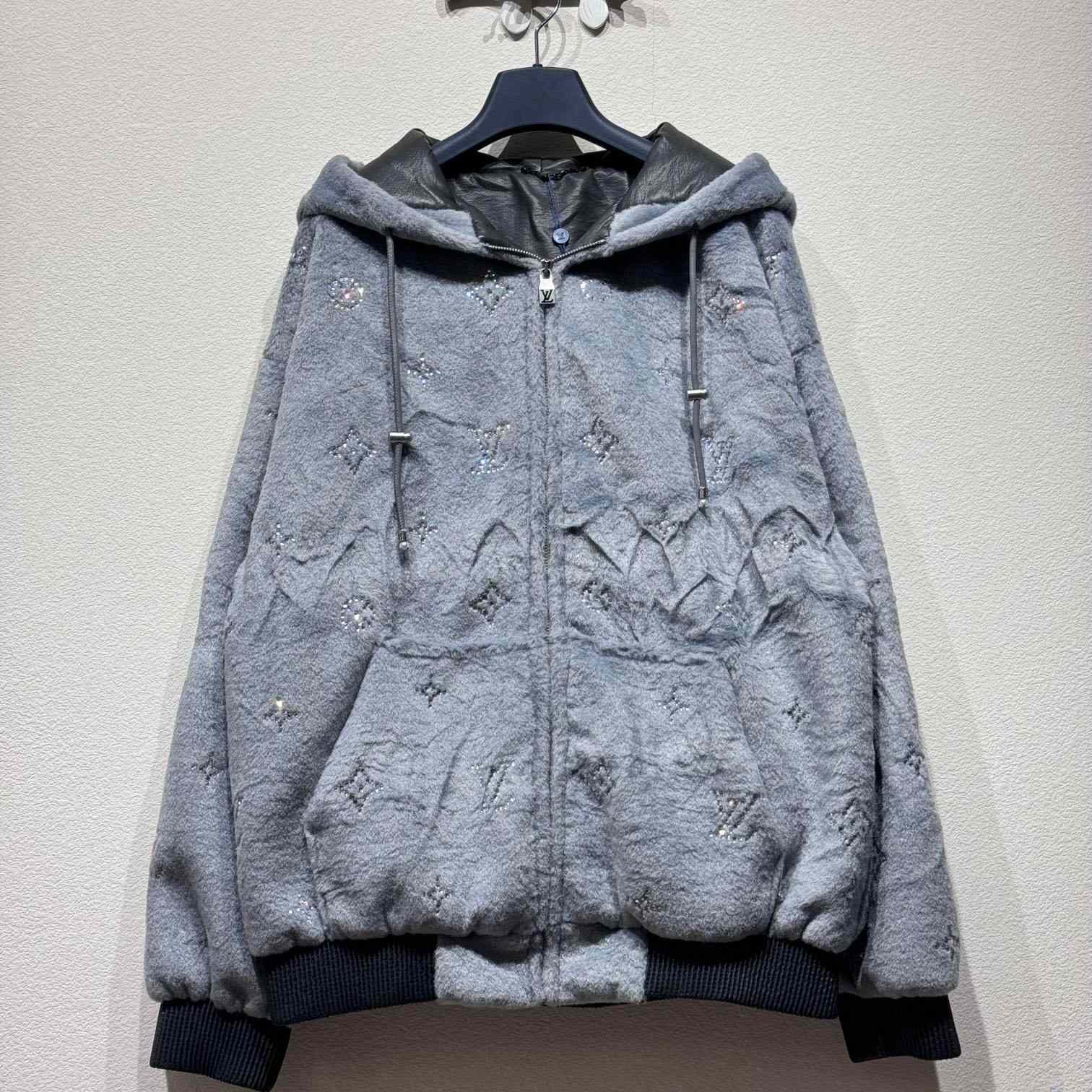 Louis Vuitton MNG Embellished Shearling Hoodie - PerfectKickZ