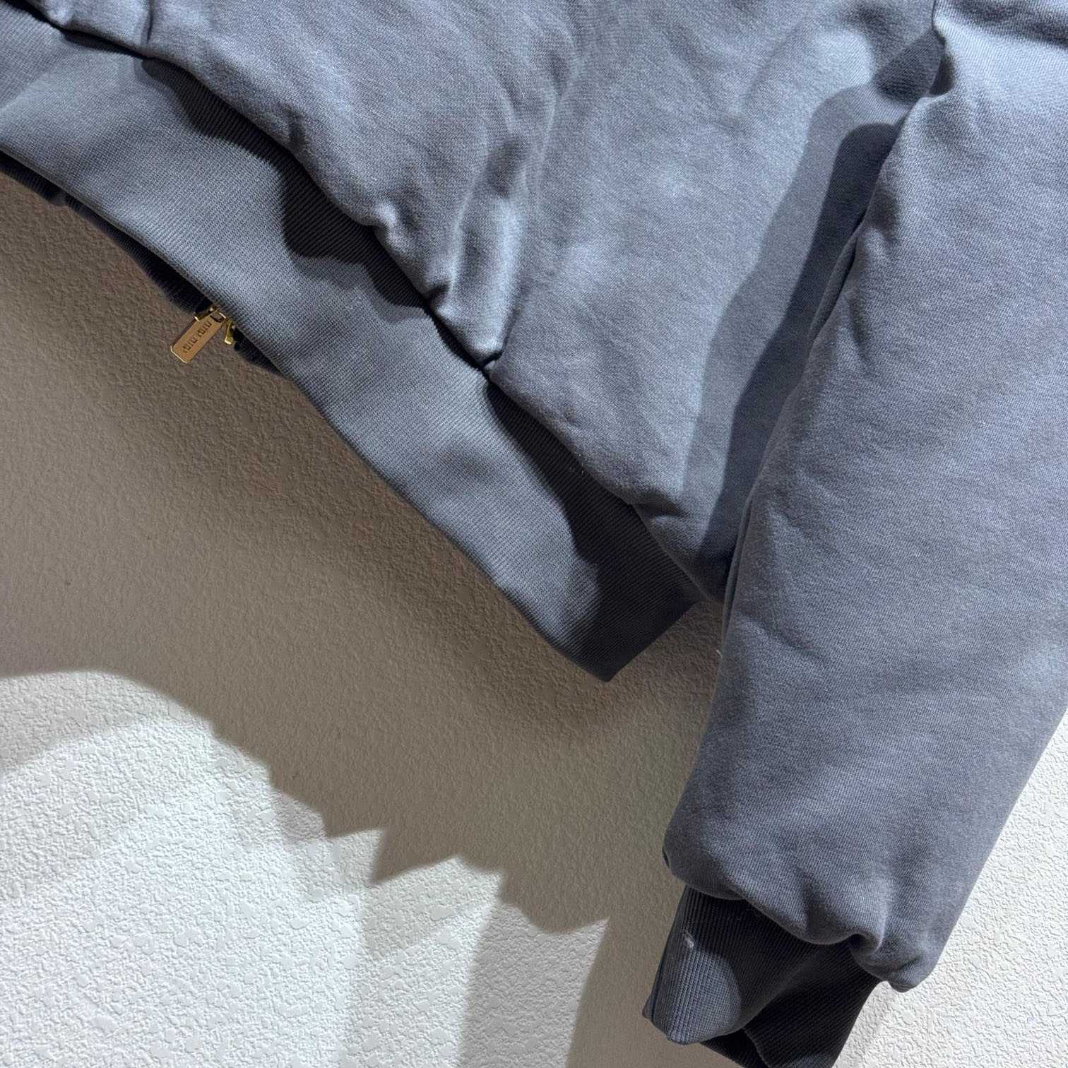 Miu Miu Garment-dyed Blouson Jacket With Embroidered Logo - PerfectKickZ