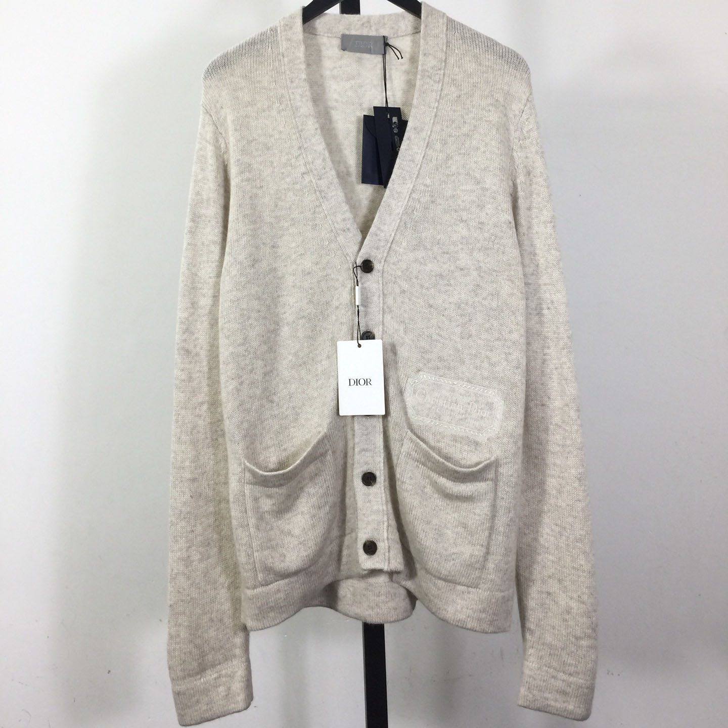 Dior Embroidered Logo Cashmere Cardigan - PerfectKickZ