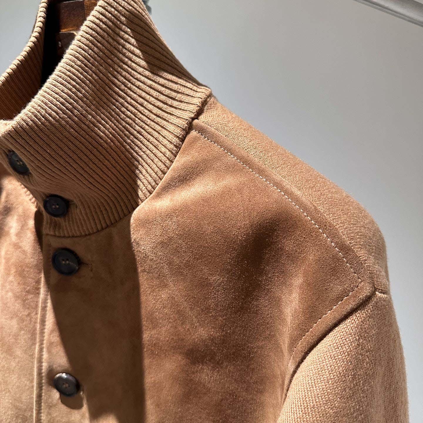 Gucci Suede Bomber Jacket With Web - PerfectKickZ