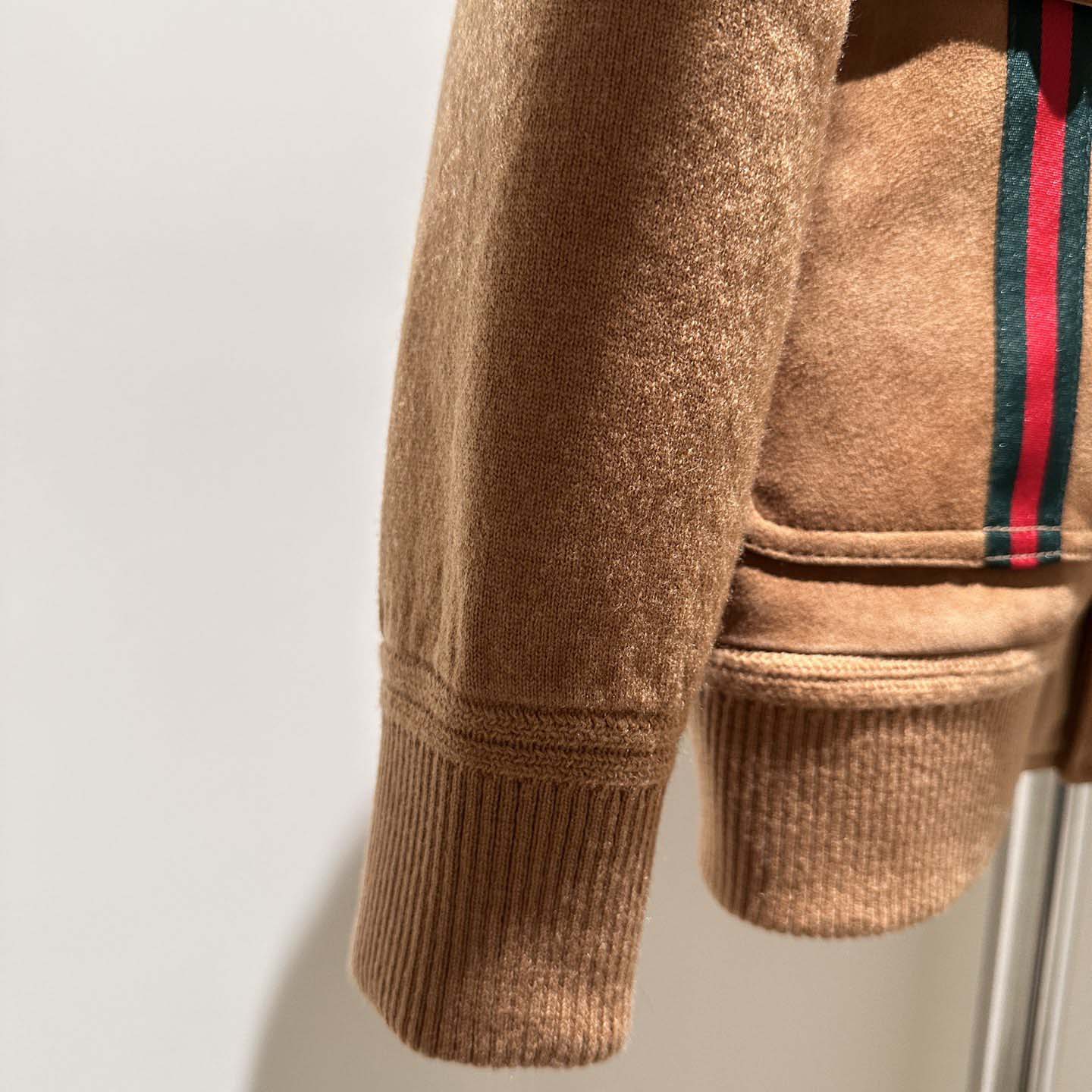 Gucci Suede Bomber Jacket With Web - PerfectKickZ