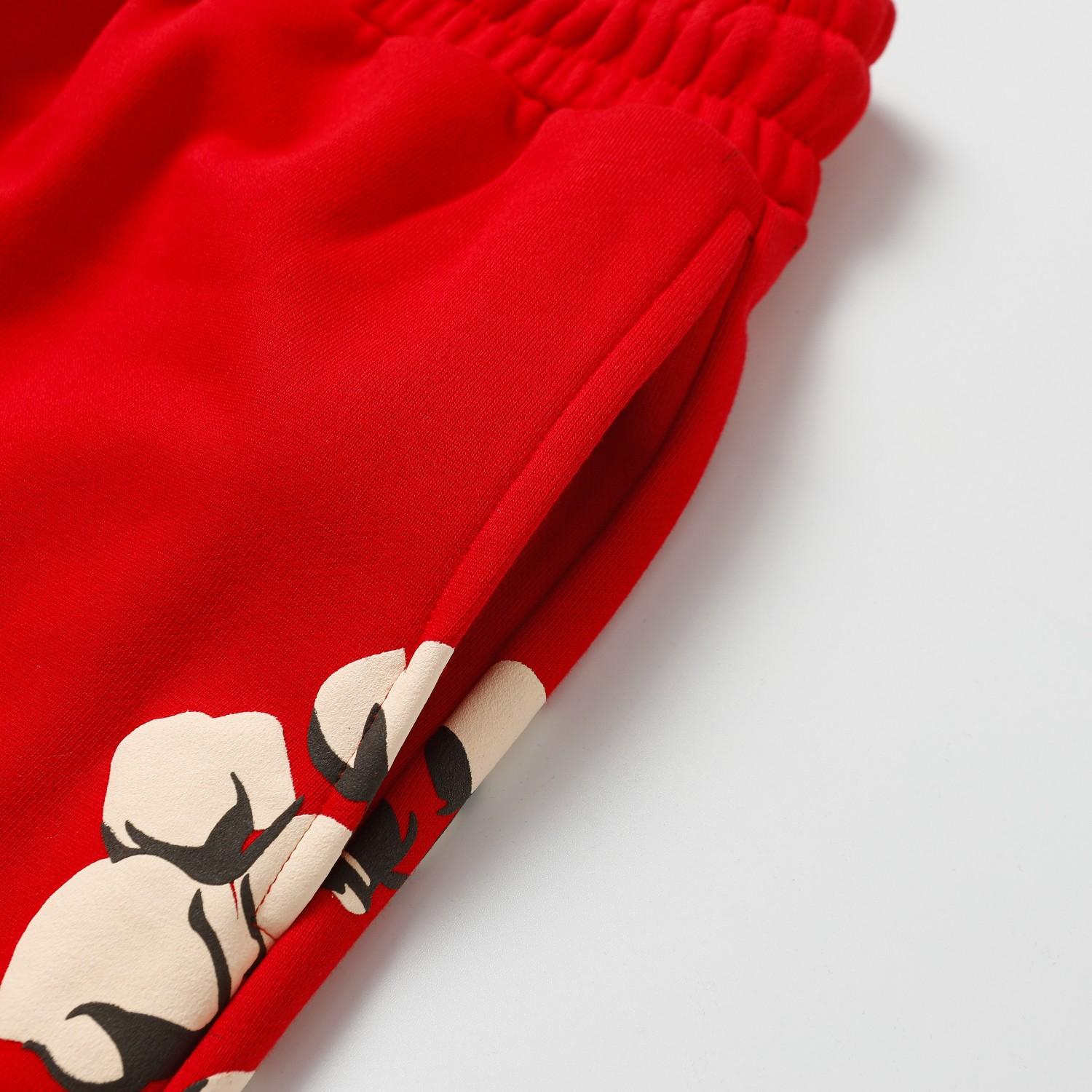 Denim Tears Cactus Tears Wreath Sweatpants Red - PerfectKickZ