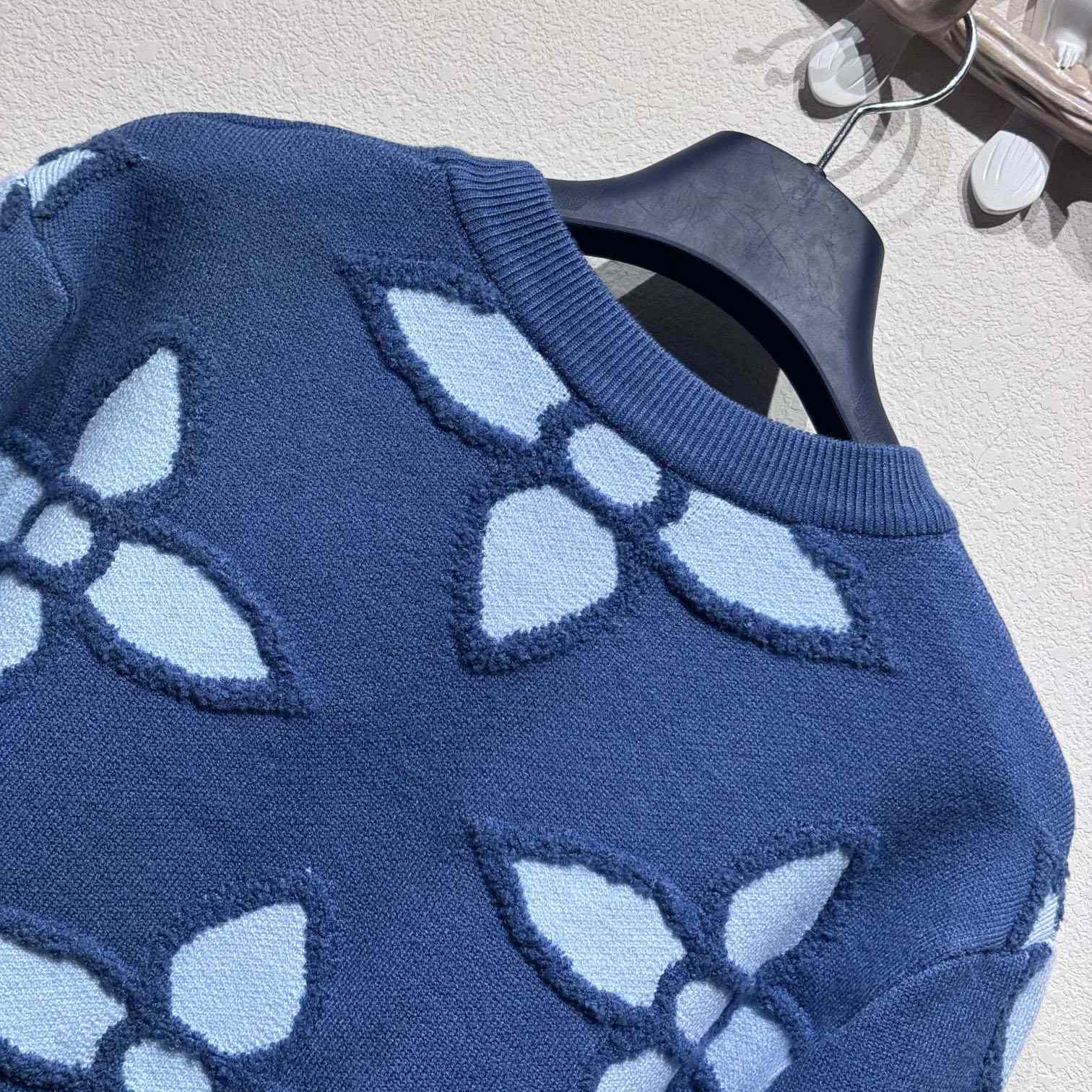 Louis Vuitton Textured Cotton Crewneck   1AGJRE - PerfectKickZ