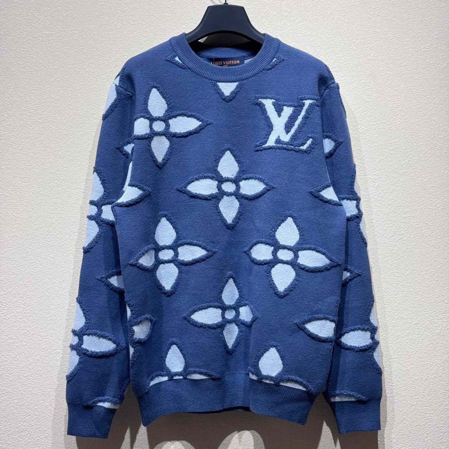 Louis Vuitton Textured Cotton Crewneck   1AGJRE - PerfectKickZ
