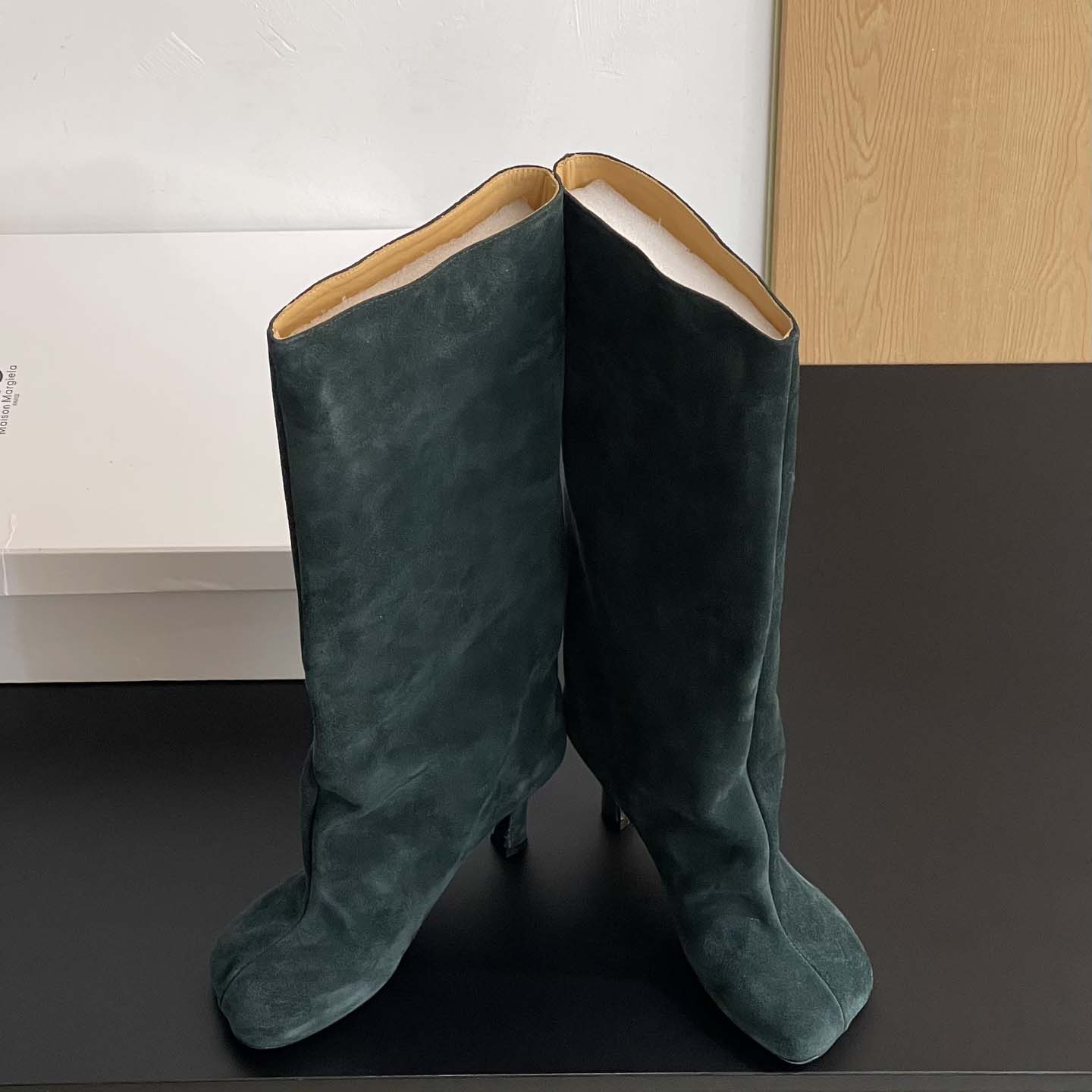 Maison Margiela Green Anatomic Tall Boots - PerfectKickZ