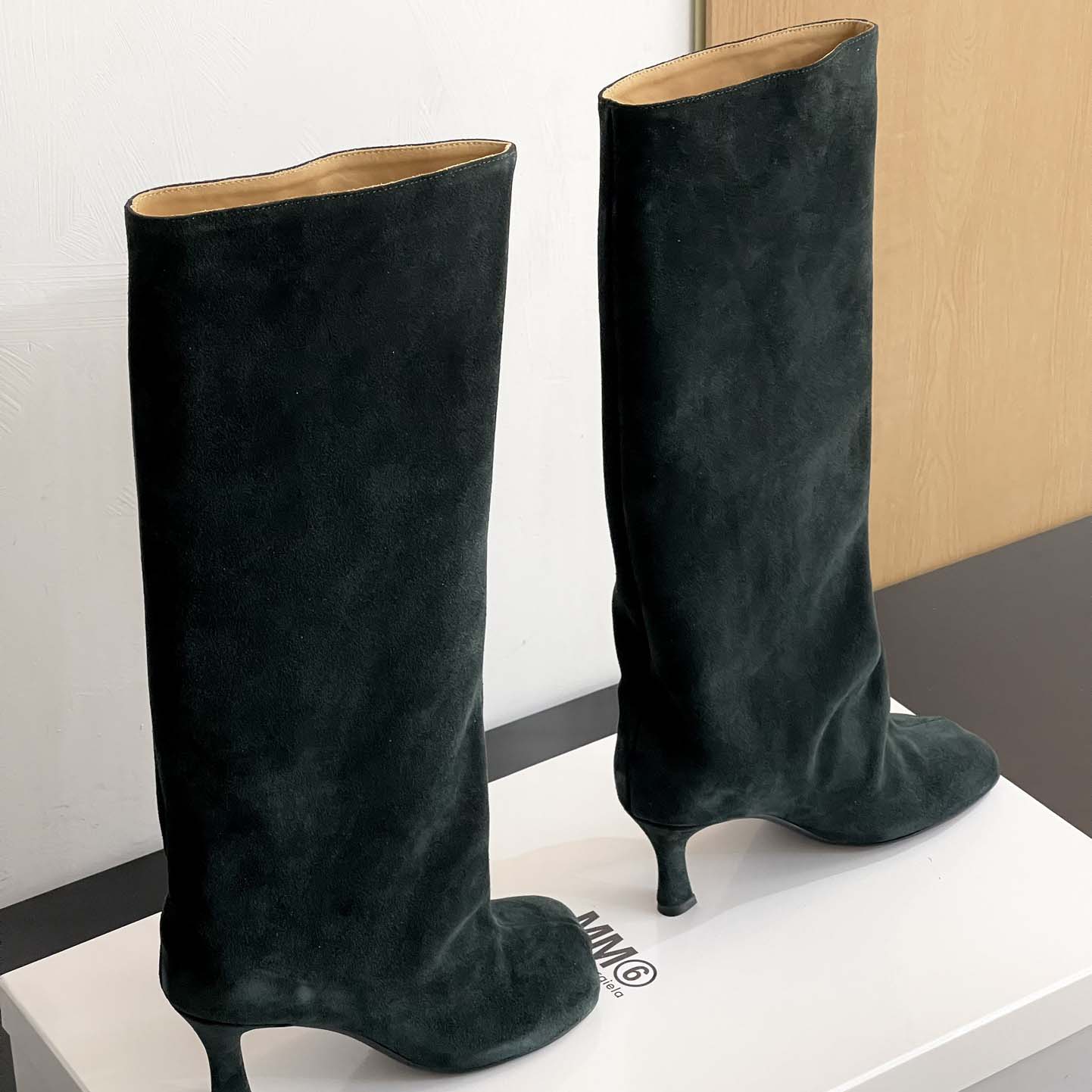 Maison Margiela Green Anatomic Tall Boots - PerfectKickZ