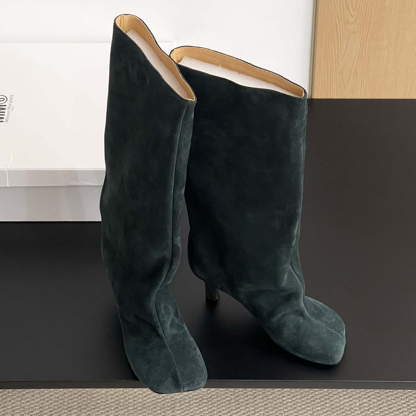 Maison Margiela Green Anatomic Tall Boots - PerfectKickZ
