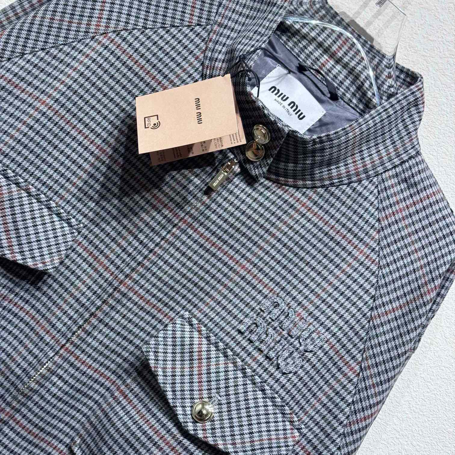 Miu Miu Check Logo Bomber Jacket - PerfectKickZ