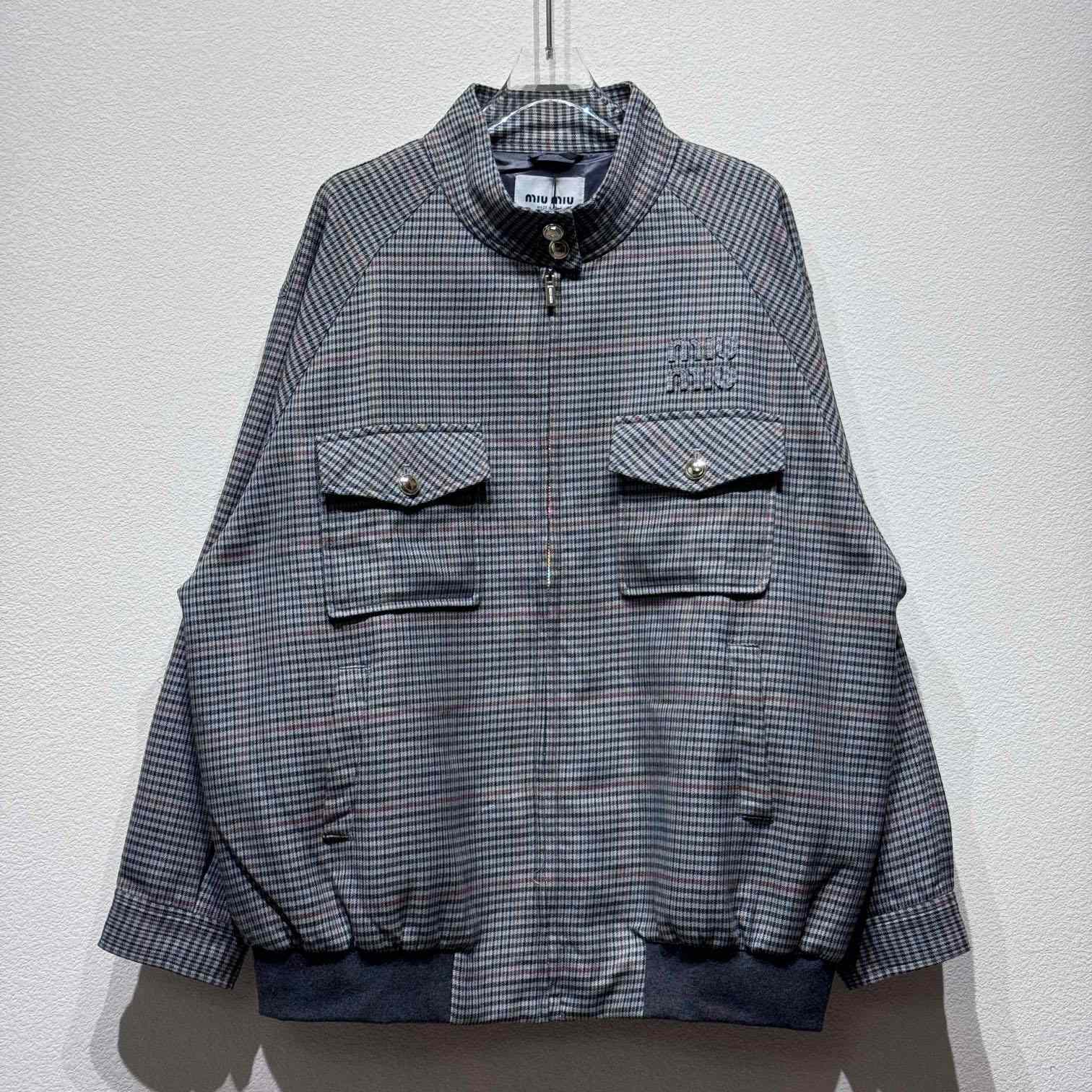 Miu Miu Check Logo Bomber Jacket - PerfectKickZ