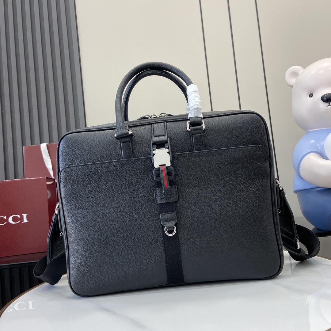 Gucci Medium Briefcase With Web - PerfectKickZ