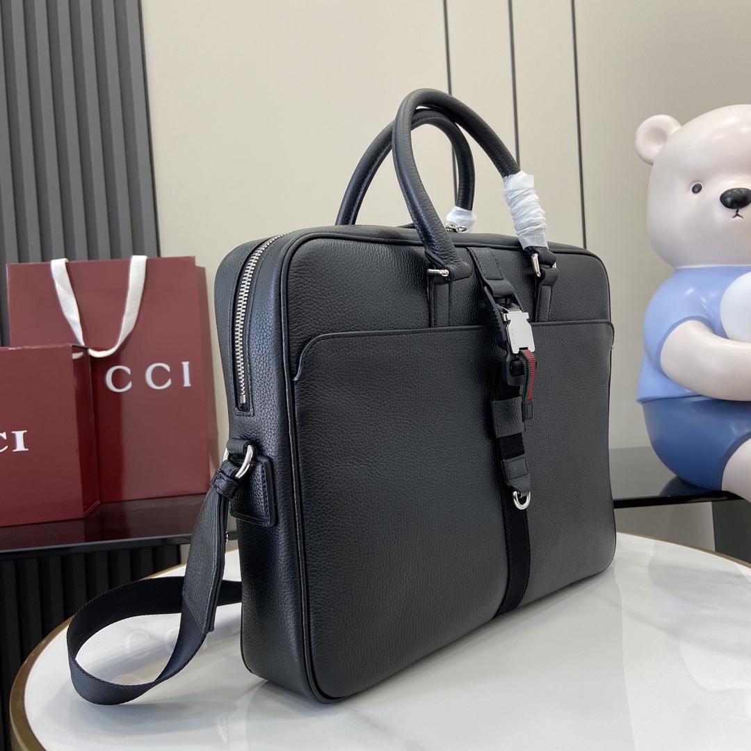 Gucci Medium Briefcase With Web - PerfectKickZ