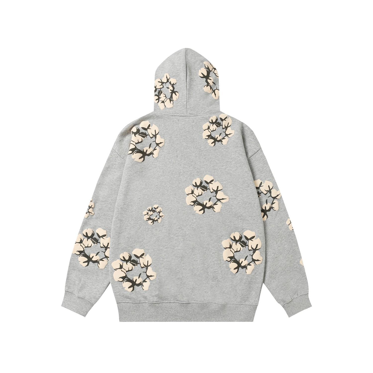 Denim Tears Cactus Tears Wreath Hoodie Grey - PerfectKickZ