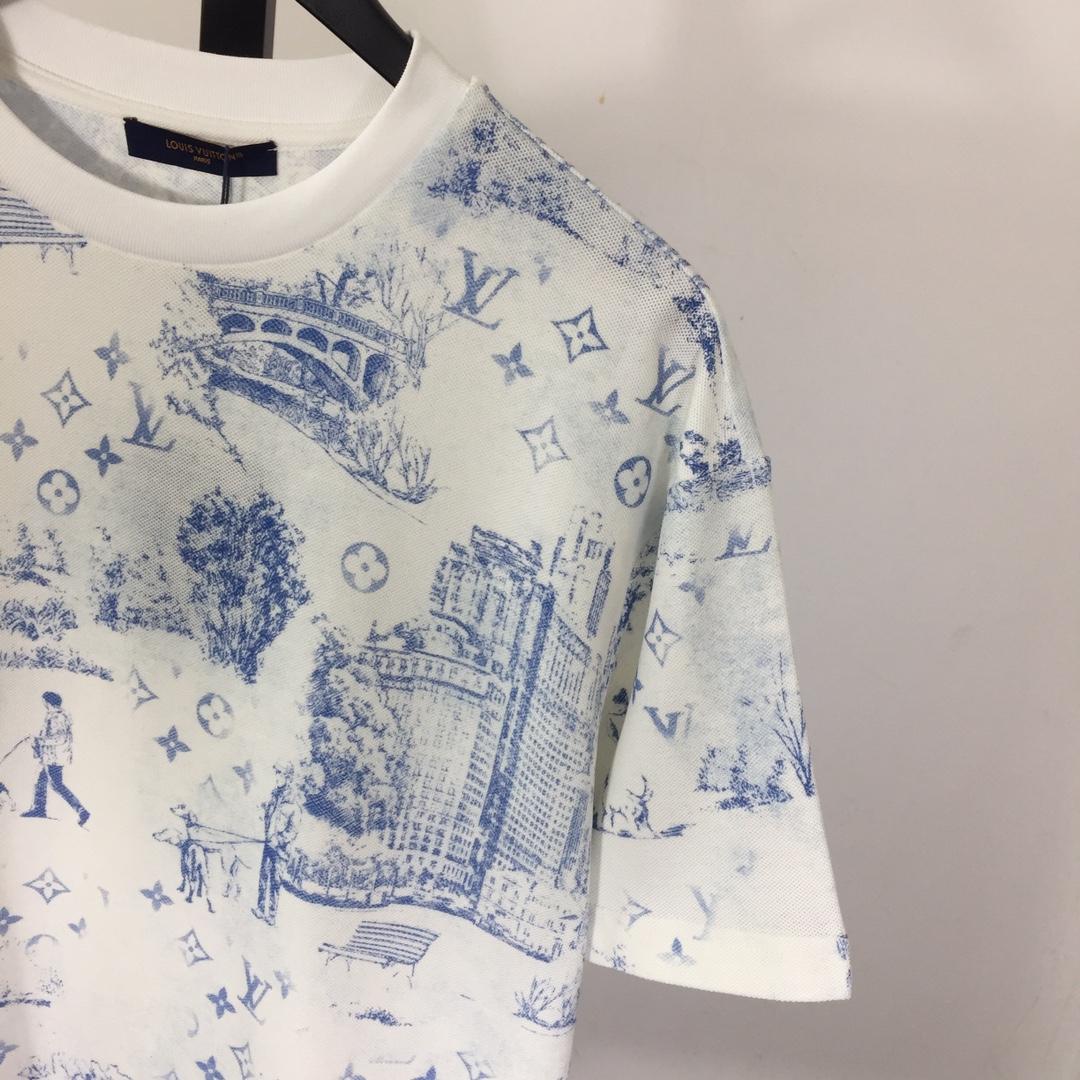 Louis Vuitton Printed Cotton Pique T-Shirt   1AGJZ4 - PerfectKickZ