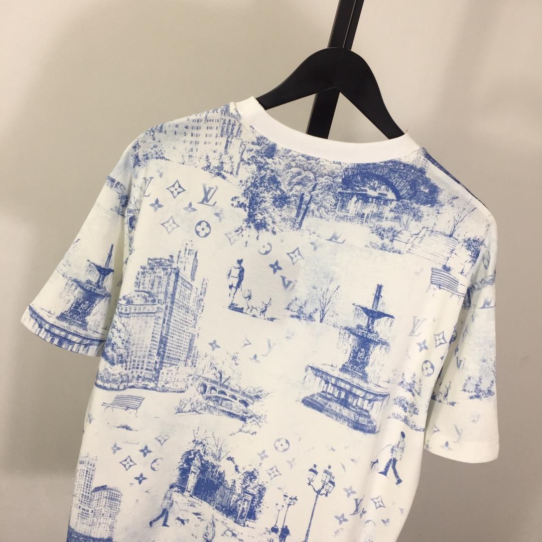 Louis Vuitton Printed Cotton Pique T-Shirt   1AGJZ4 - PerfectKickZ