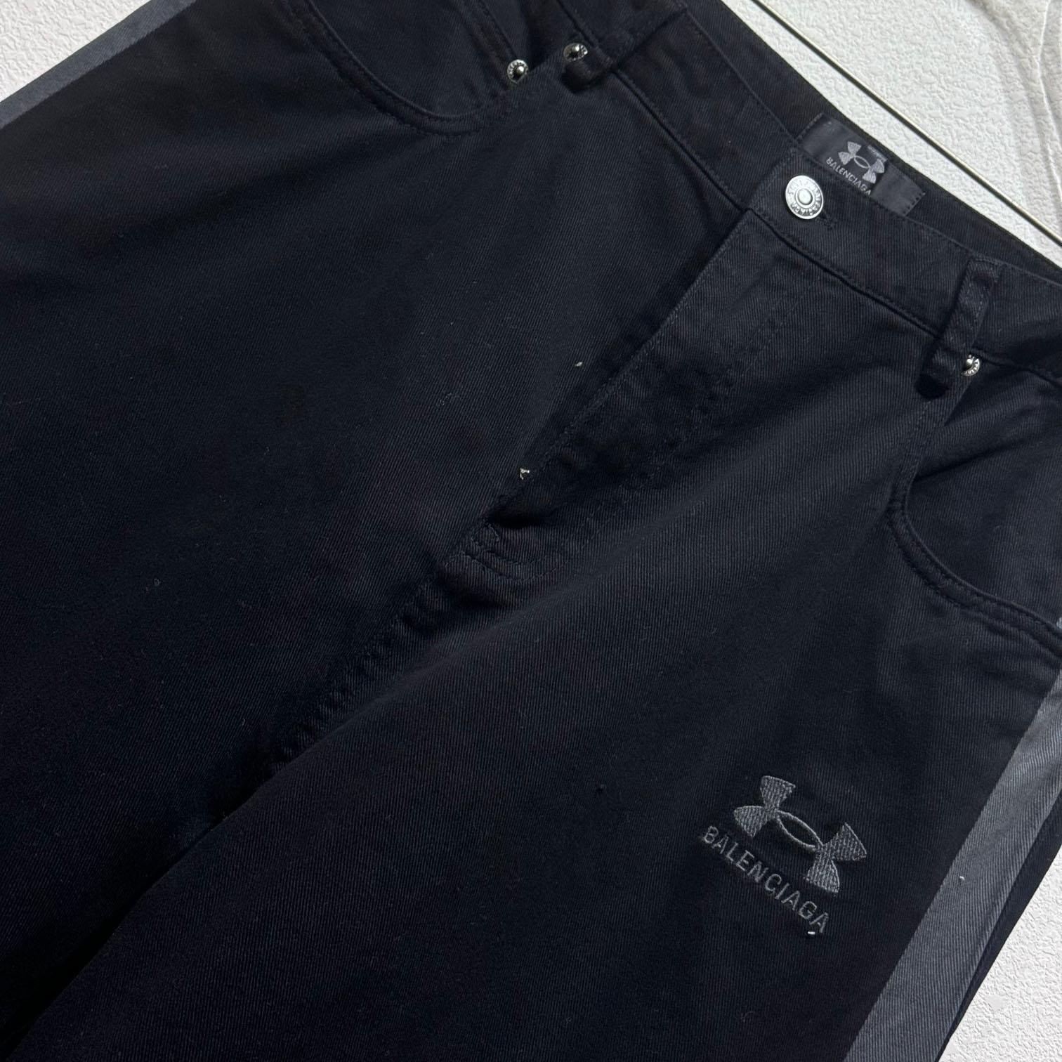 Balenciaga Under Armour® Tracksuit Denim Pants In Black  - PerfectKickZ